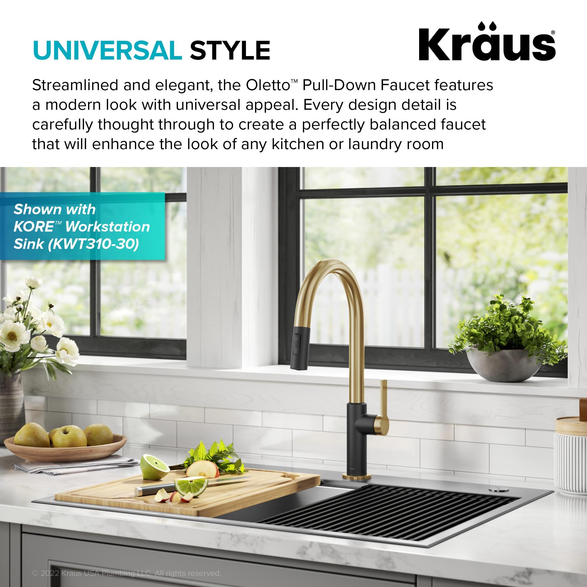 KRAUS Oletto Single Handle Pull Down Kitchen Faucet