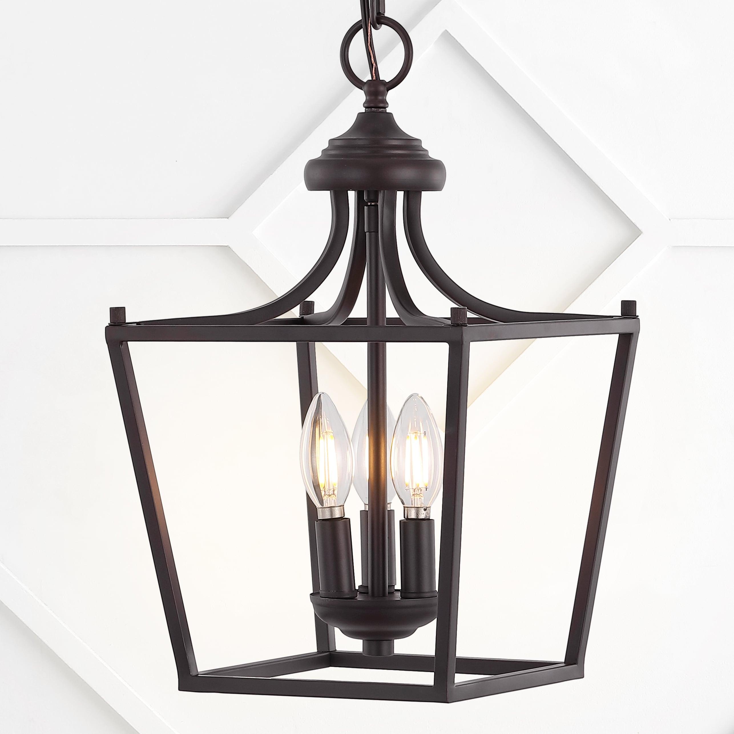 Camden 10" 3-Light Iron Classic Midcentury Pendant Lantern, Oil Rubbed Bronze