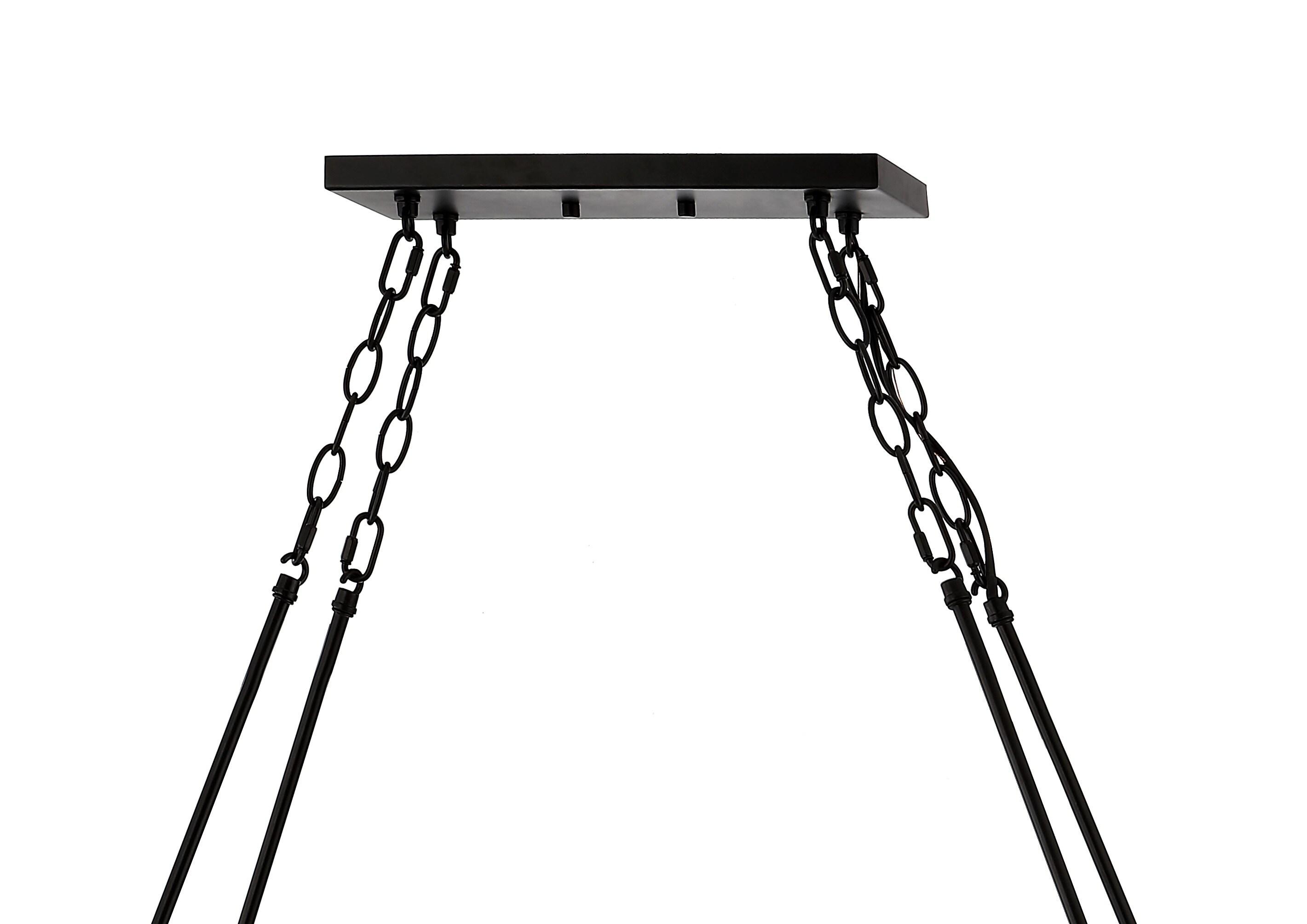 JONATHAN Y JYL7555A Coronet 45.5" 12-Light Seeded Glass/Iron Rustic Farmhouse Rectangular LED Candelier, Industrial, Vintage for living room, dinning room, bedroom Bulb Included, Oil Rubbed Bronze