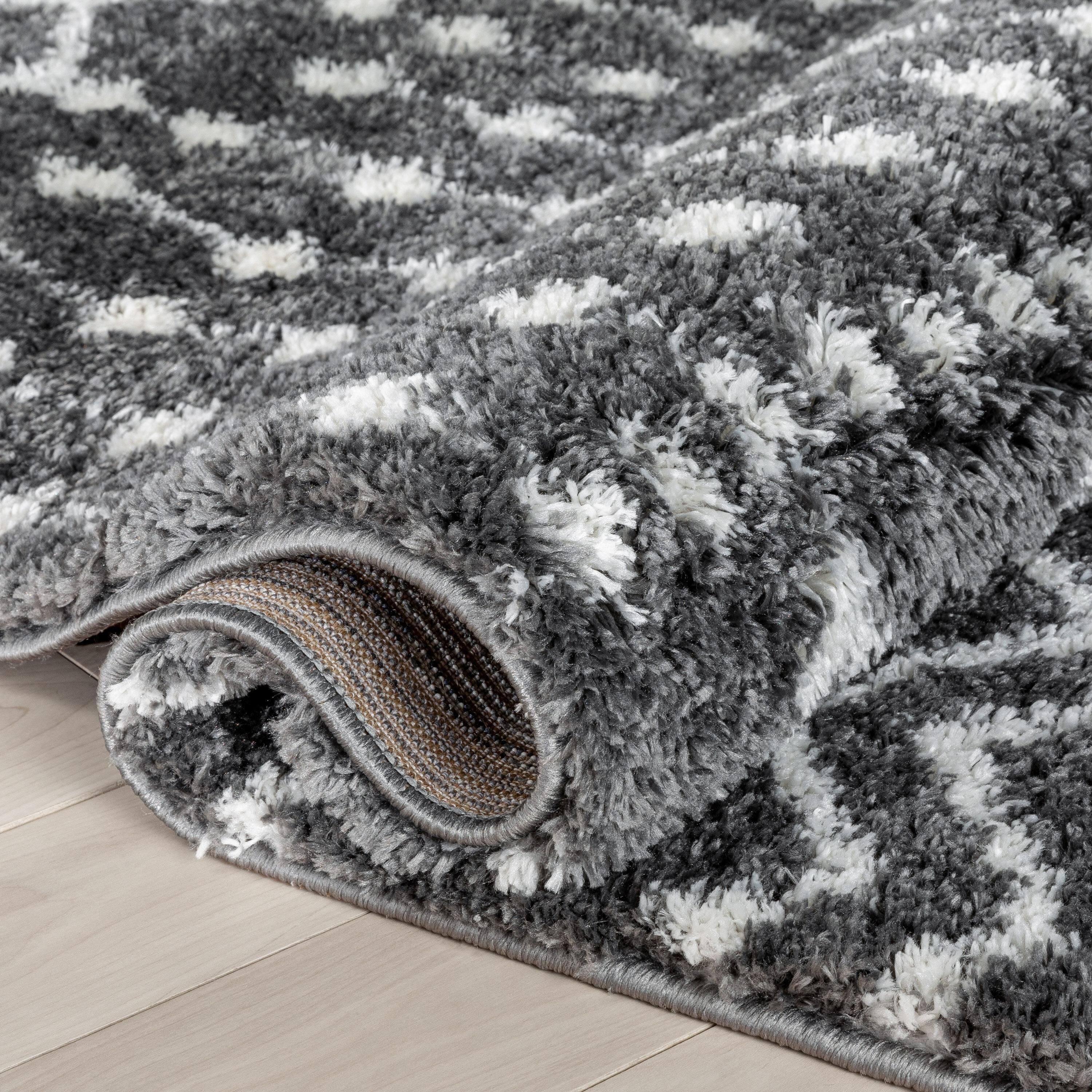 Well Woven Celeste Moroccan Area Rug, 3.92' x 5.25', Irresistibly Thick Shag Pile, Easy To Clean