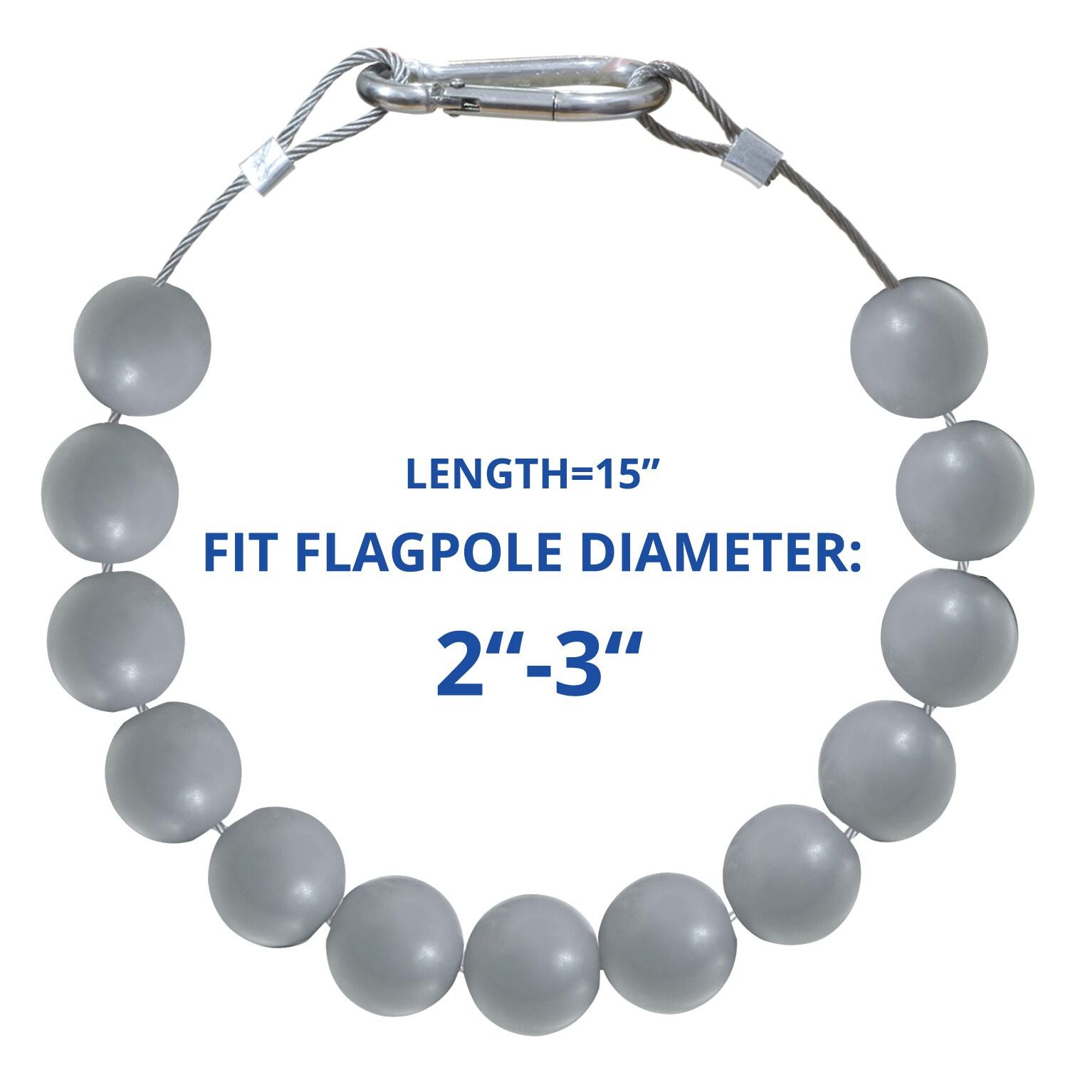 Anley Authentic Beaded Flag Retainer Ring for Both Internal & External Halyard Flagpole (Gray)