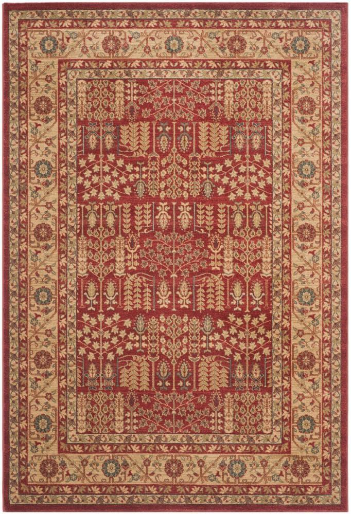 Mahal MAH697 Power Loomed Indoor Area Rug - Red/Natural - 6'7"x9'2" - Safavieh.