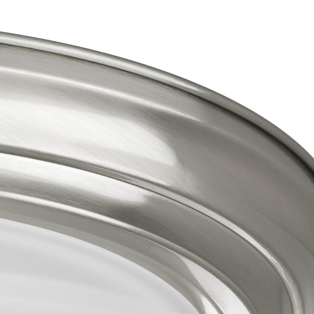 Progress Lighting, Melon Collection, 3-Light Flush Mount, Brushed Nickel, Alabaster Glass Shade