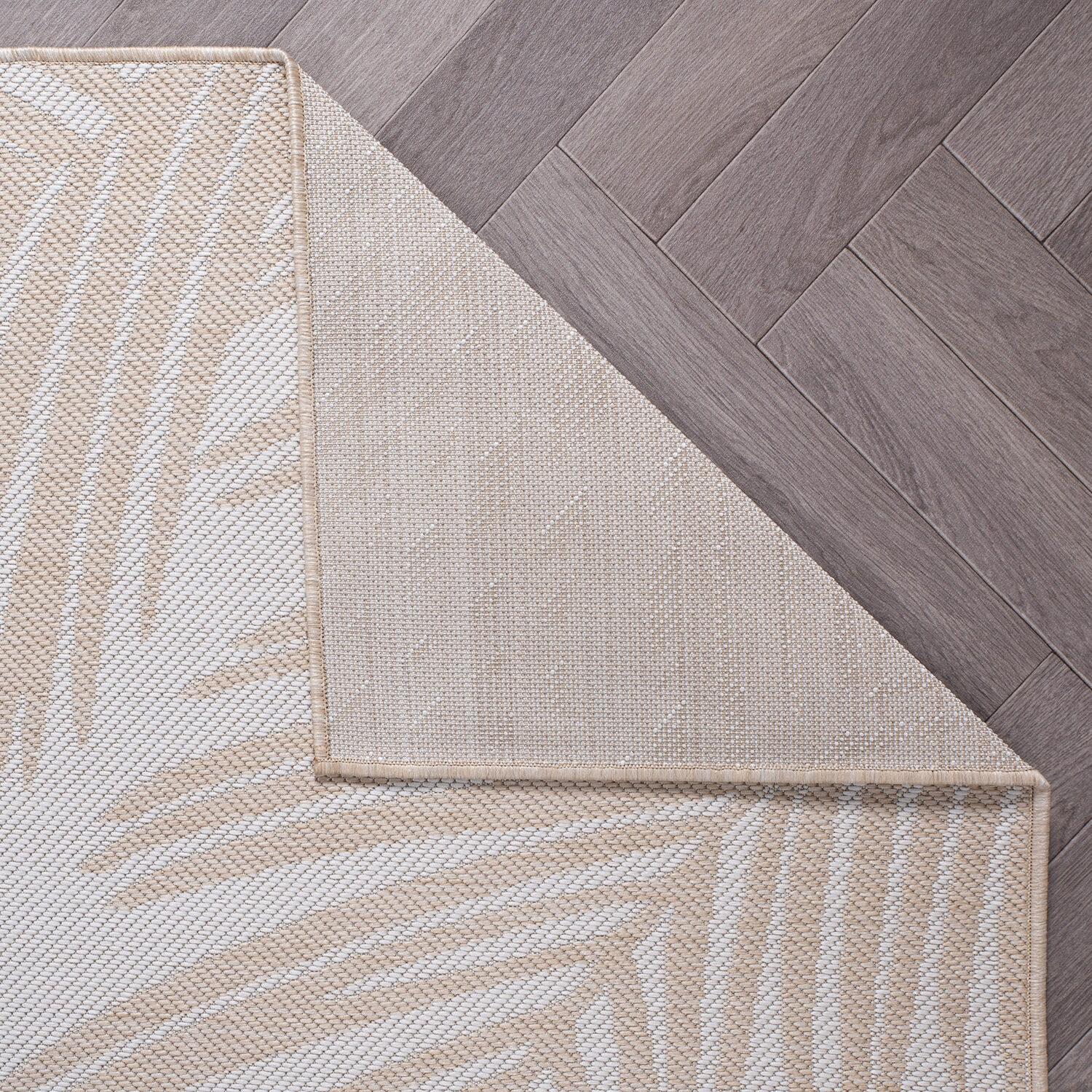 World Rug Gallery Contemporary Distressed Leaves Textured Flat Weave Indoor/Outdoor Area Rug - NATURAL 2'x7'