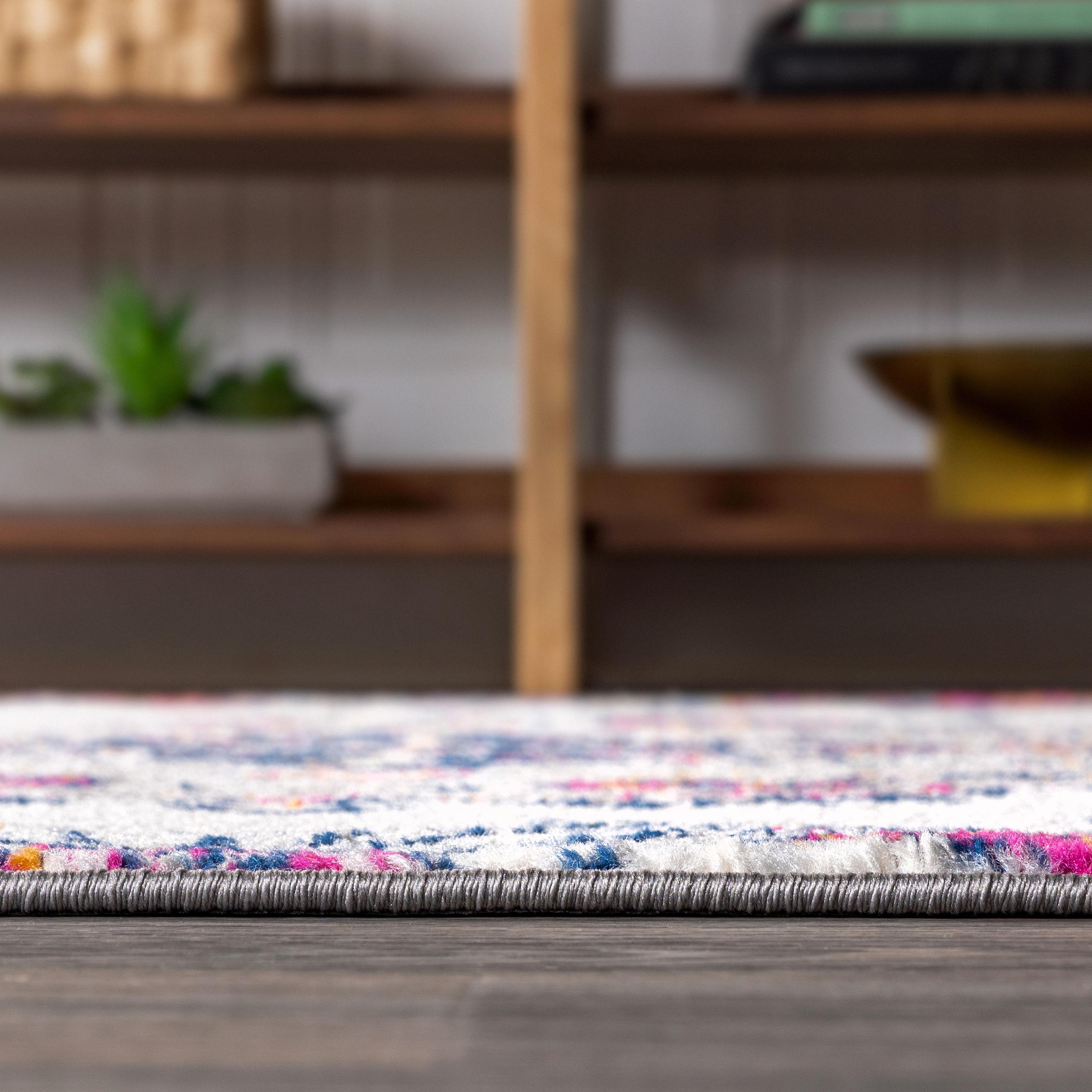 JONATHAN Y Bohemian FLAIR Boho Vintage Medallion Blue/Multi 3 ft. x 5 ft. Area Rug