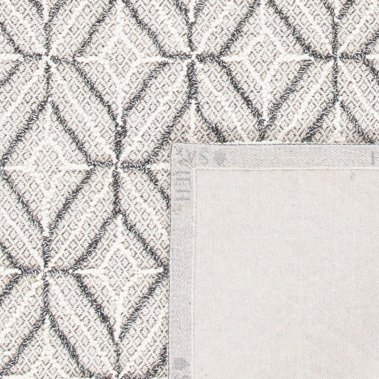 Trace TRC212 Hand Tufted Area Rug - Grey/Black - 6'x6' - Safavieh.