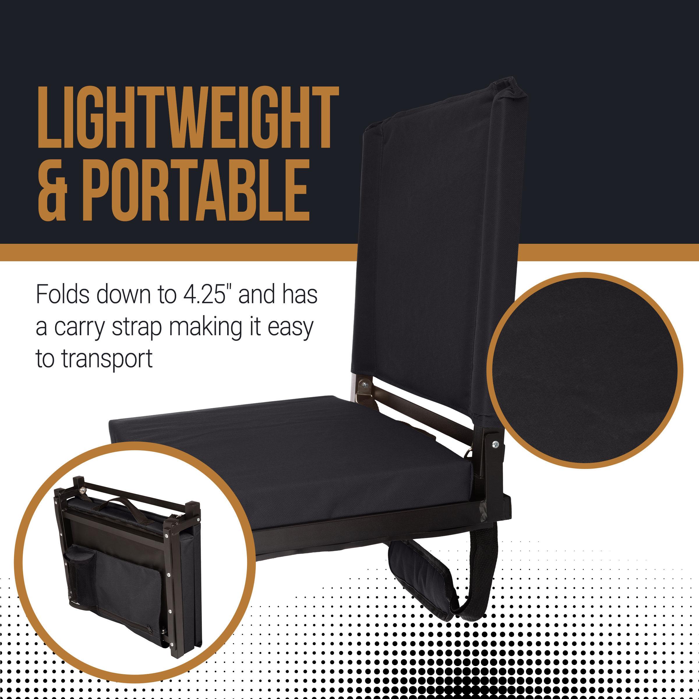 Home-Complete Bleacher Seat Stadium Cushion, Black