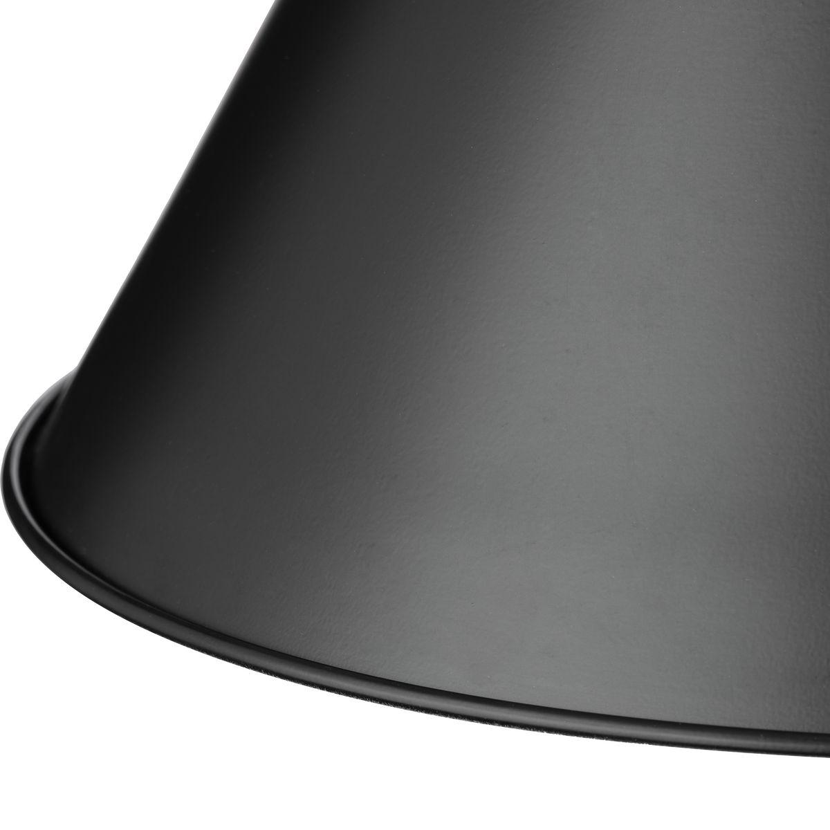 Progress Lighting Hinton 1-Light Pendant, Matte Black, Cone Shade