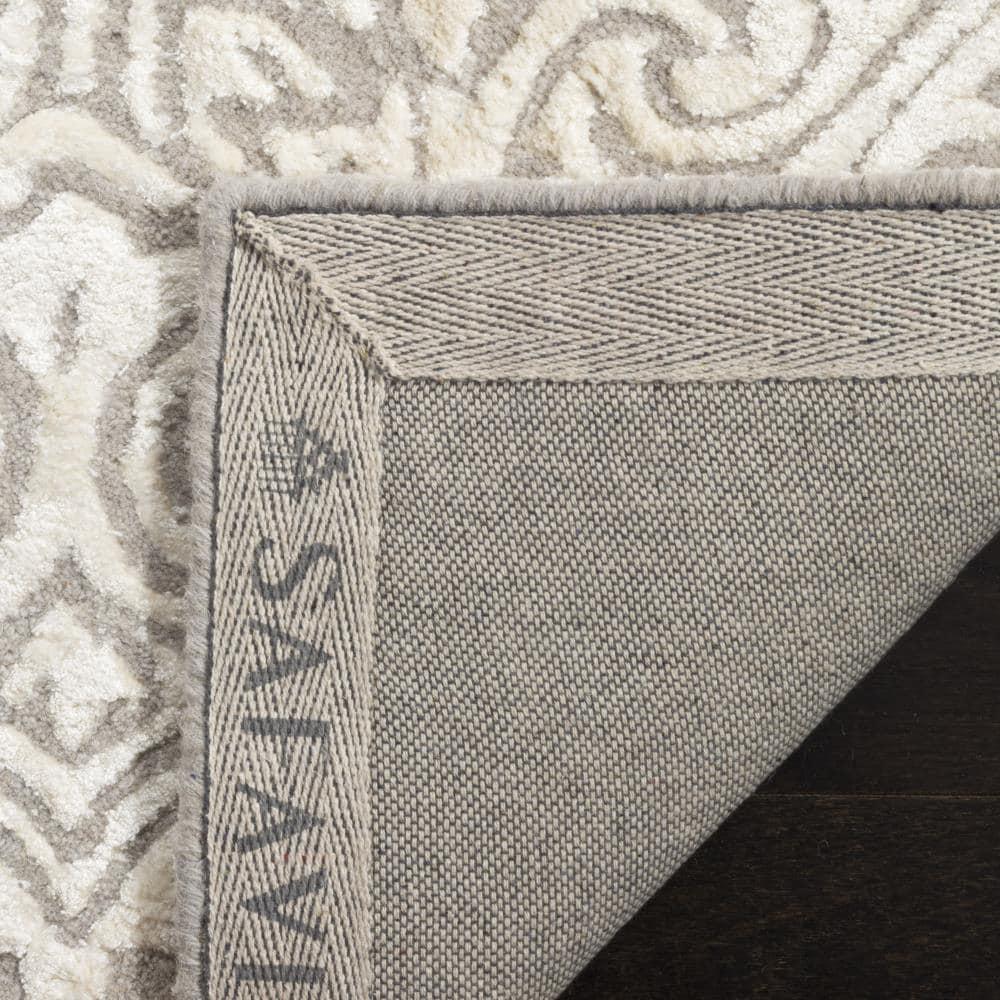 Glamour GLM568 Hand Tufted Indoor Area Rug - Silver/Ivory - 4'x6' - Safavieh