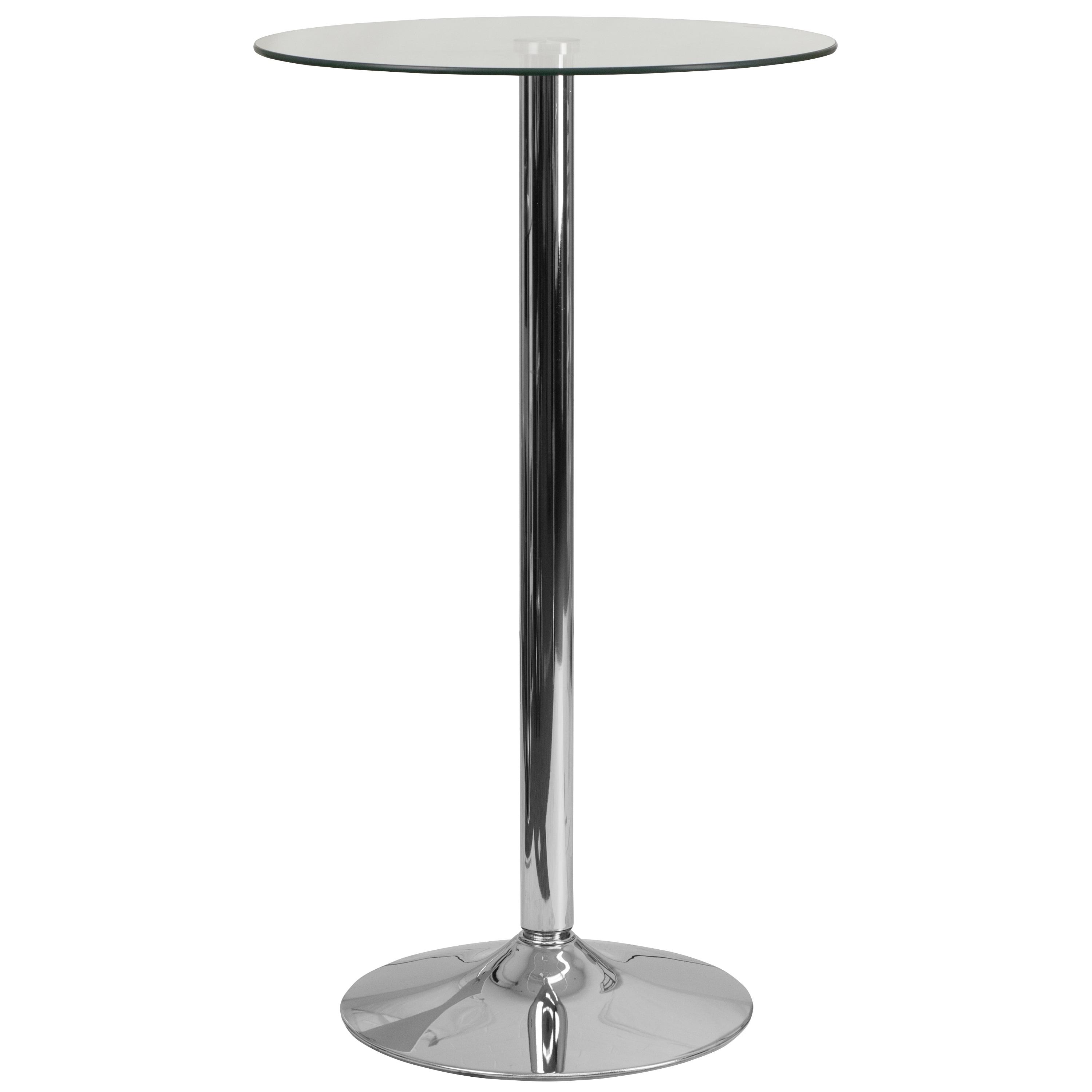 Flash Furniture 23.5'' Round Glass Table with 35.5''H Chrome Base