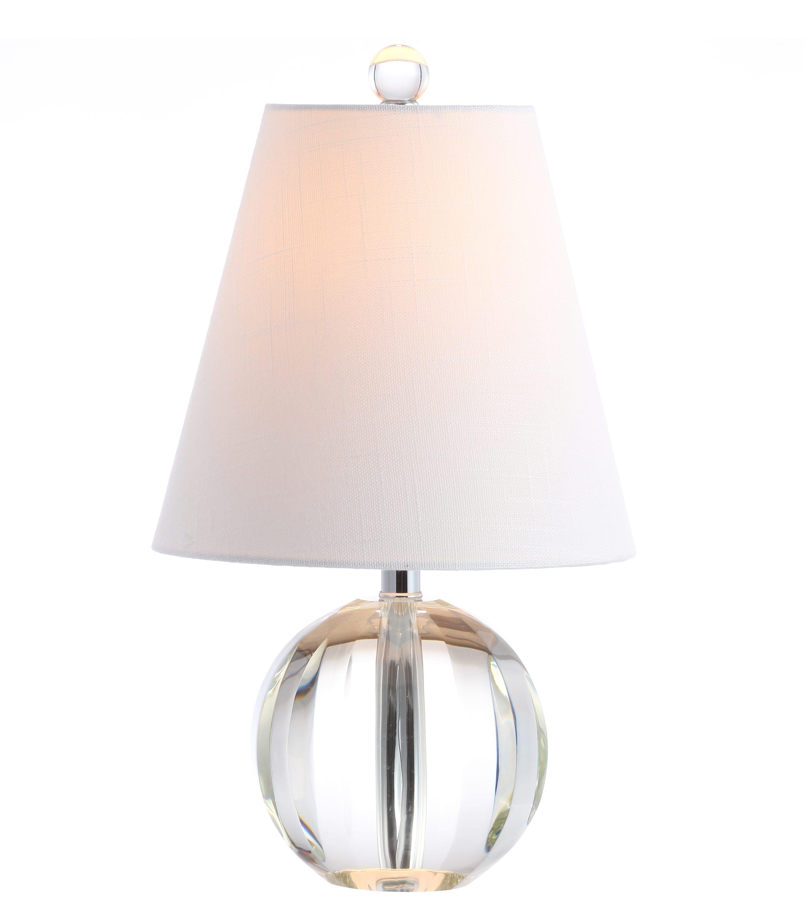 JONATHAN Y Goddard 16" Crystal Ball/Metal LED Table Lamp, Clear