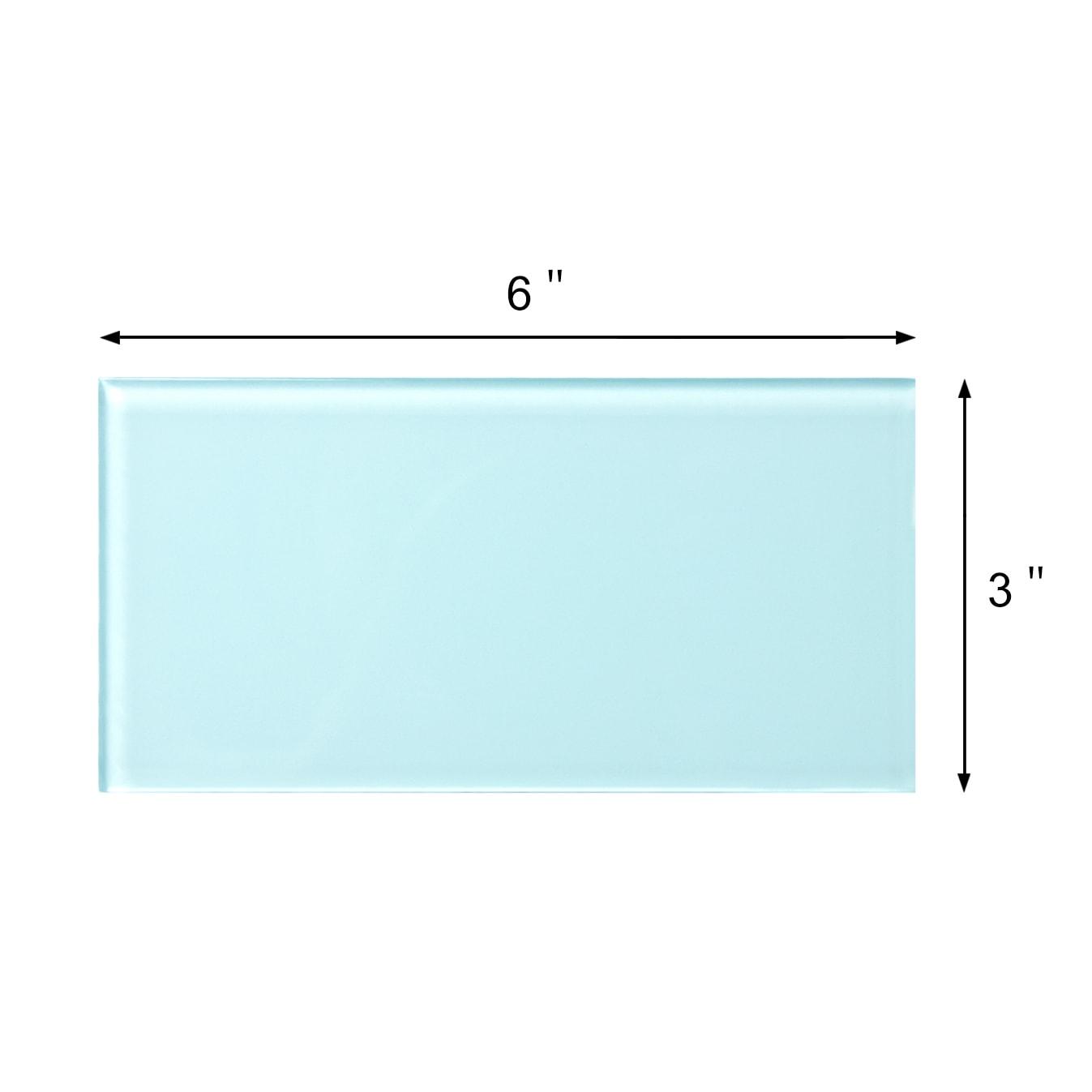 3'' W x 6'' L Glass Peel and Stick Subway Tile