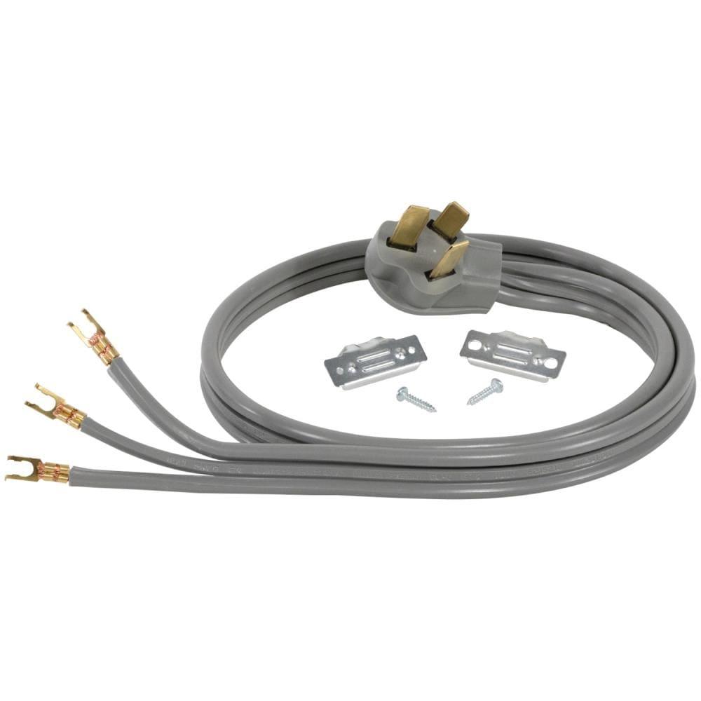 Certified Appliance Accessories 40-Amp Appliance Power Cord, 3 Prong Range Cord, 3 Wires with Open-End Connectors, 6 Feet, Copper Wire