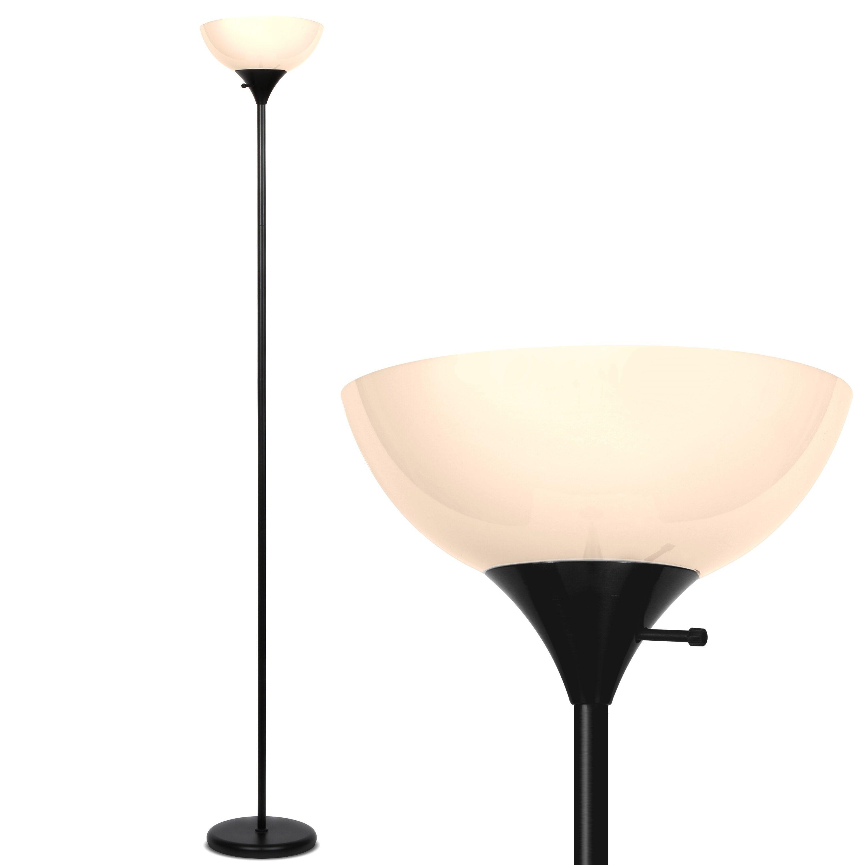 Brightech Sky Dome 72 in. Black Torchiere LED Uplight Floor Lamp