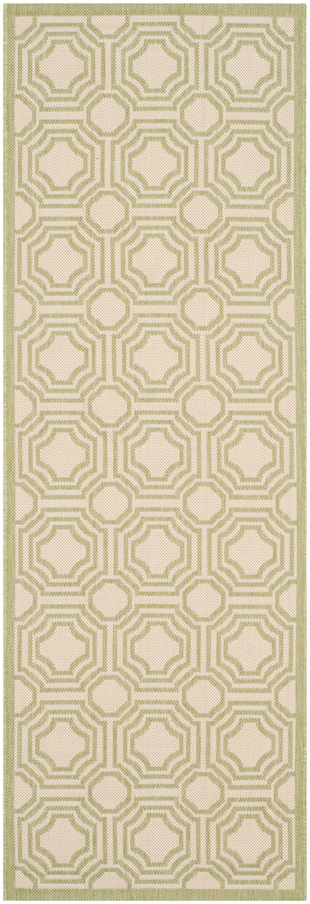Courtyard CY6112 Power Loomed Indoor and Outdoor Runner Rug - Beige/Sweet Pea - 2'3"x6'7" - Safavieh