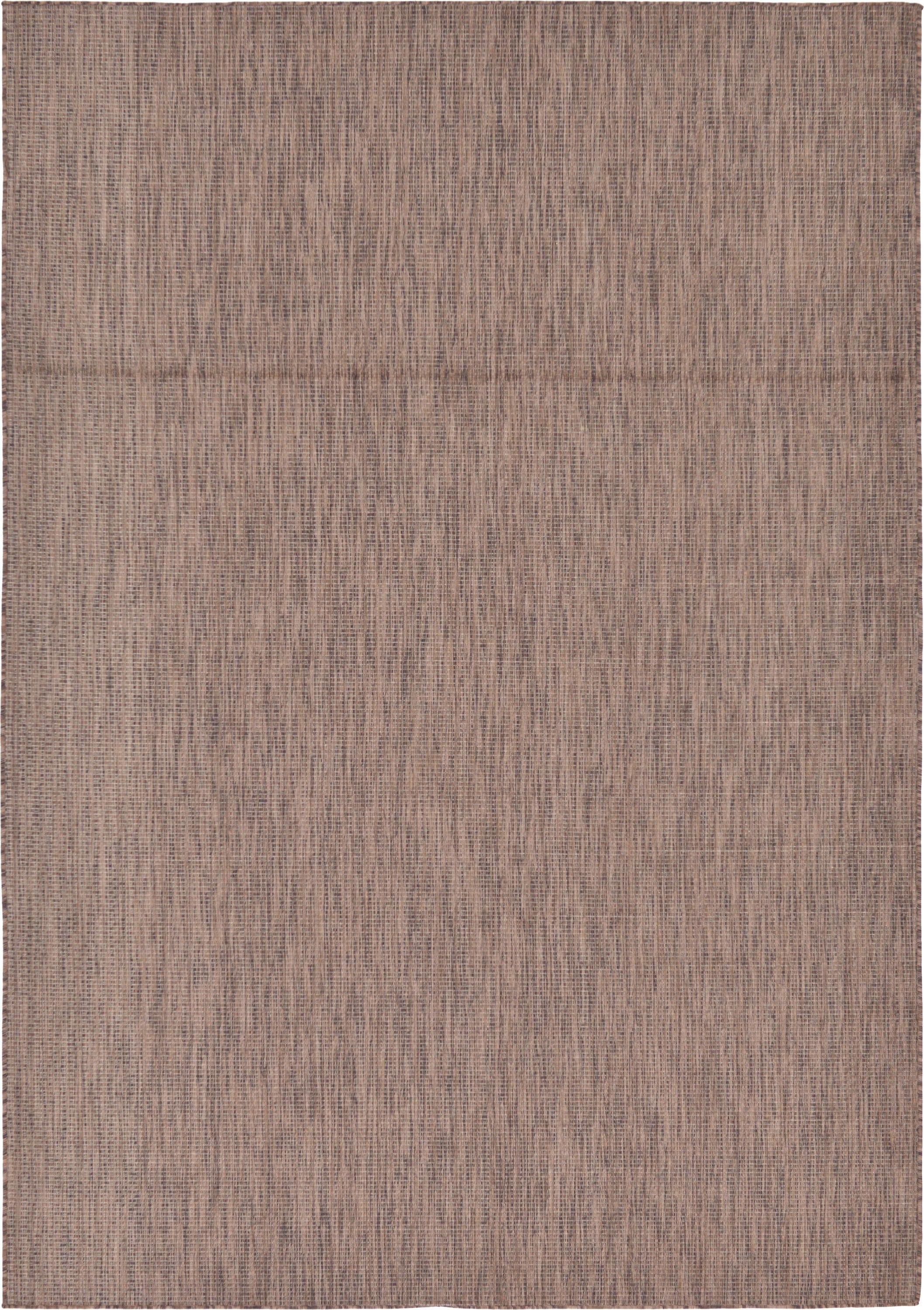 Unique Loom 7' 1 x 10' 0 Rectangle Indoor/Outdoor Solid Light Brown Area Rug