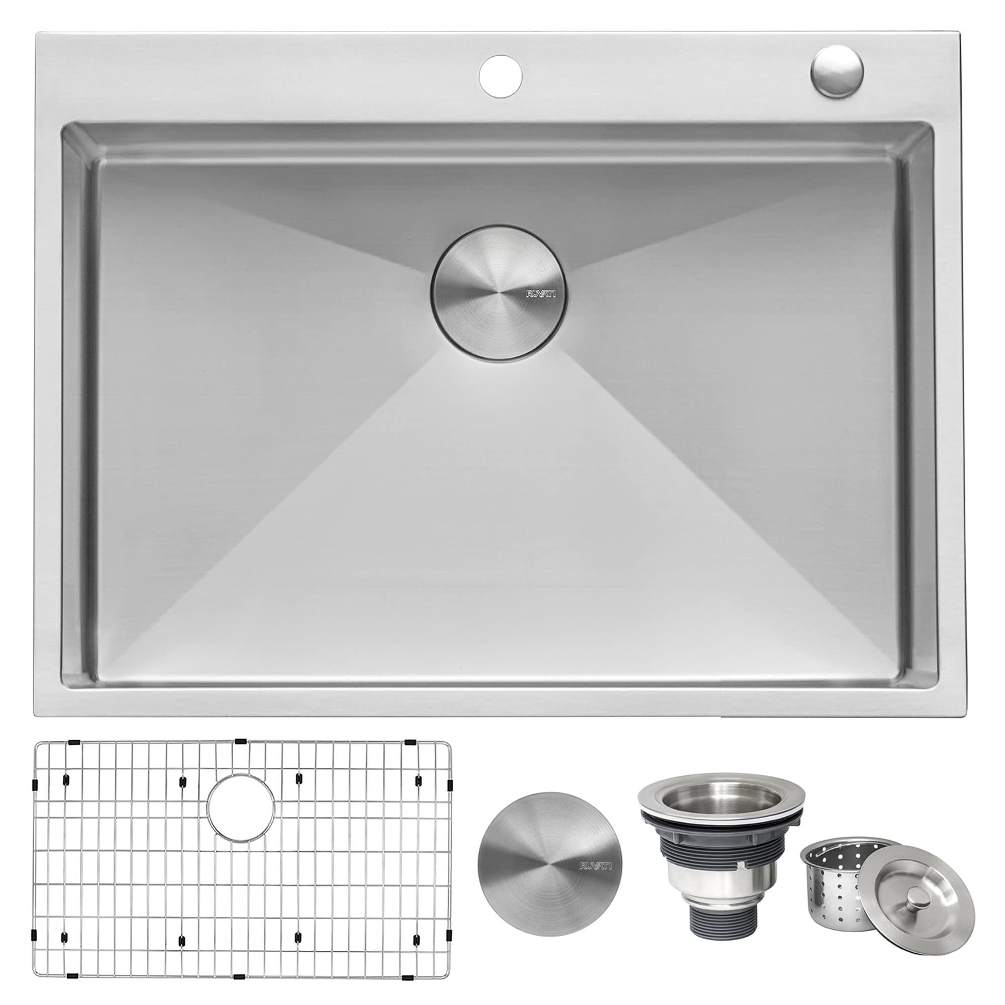 Ruvati 30 x 22 inch Drop-in Topmount Stainless Steel Rounded Corners Kitchen Sink Single Bowl