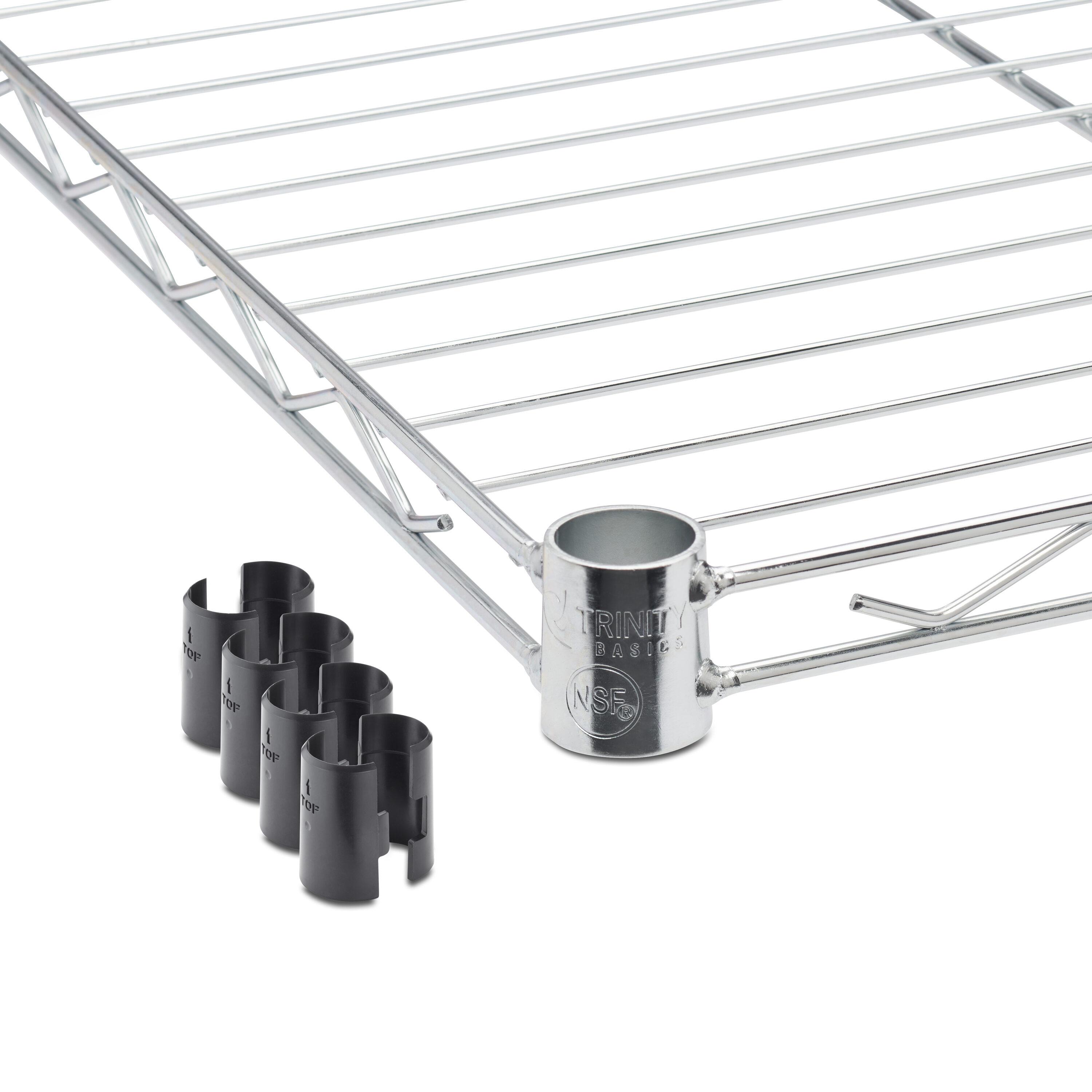 TRINITY EcoStorage 6-Tier NSF Steel Wire Shelving Unit w/ Wheels (48 in. W x 18 in. D)