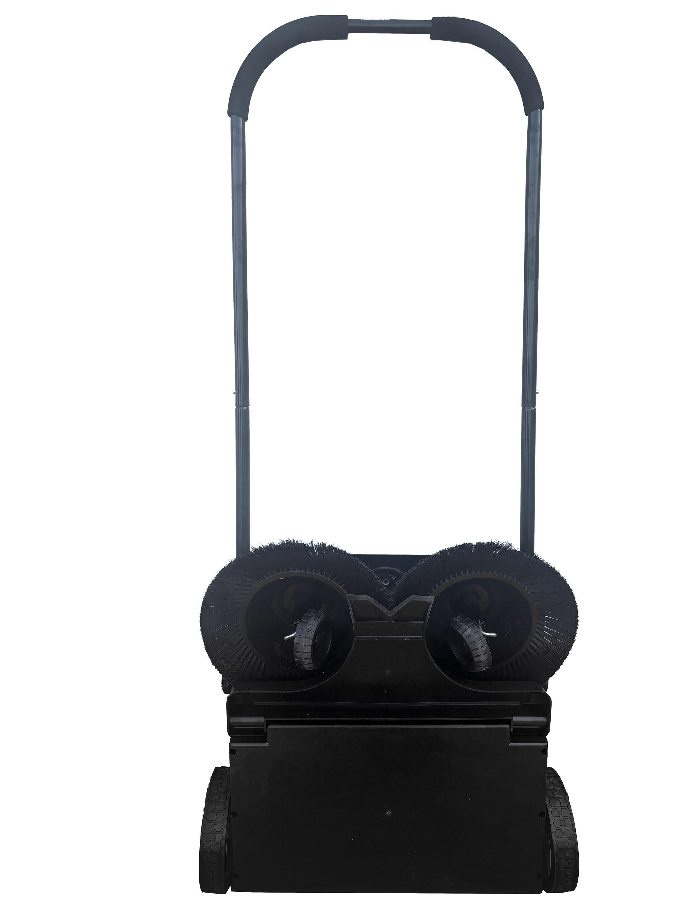 Dapper Supply Walk-Behind Outdoor Hand Push Floor Sweeper - 6.5 Gallon Capacity - 22" Sweeping Width - Sweeps up to 25,500 ft² / Hour, Grey