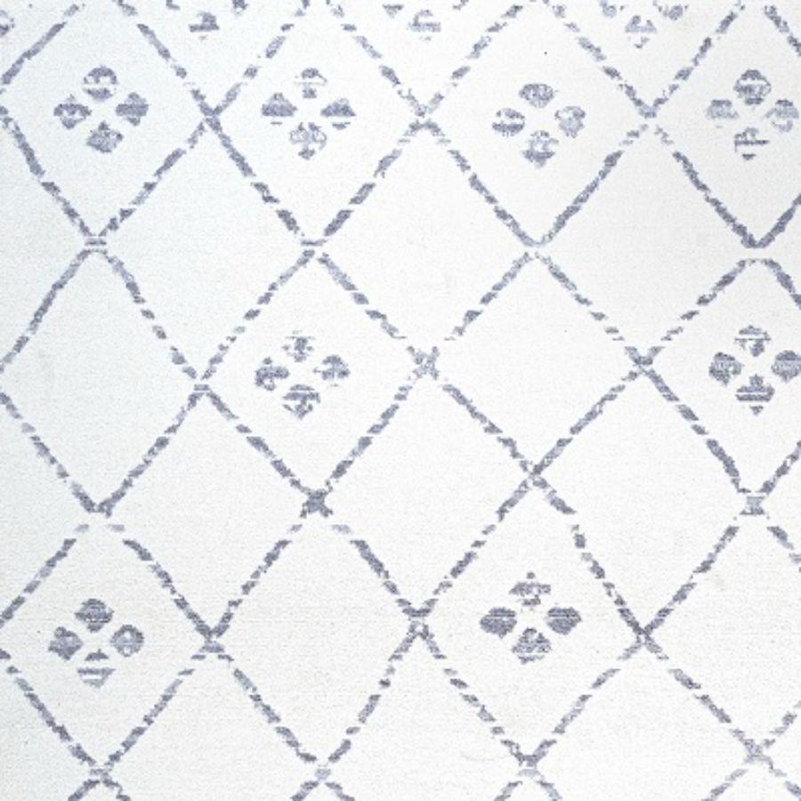 2'x 8' Izil Moroccan Geometric Diamond Runner Rug, White/Light Gray - JONATHAN Y