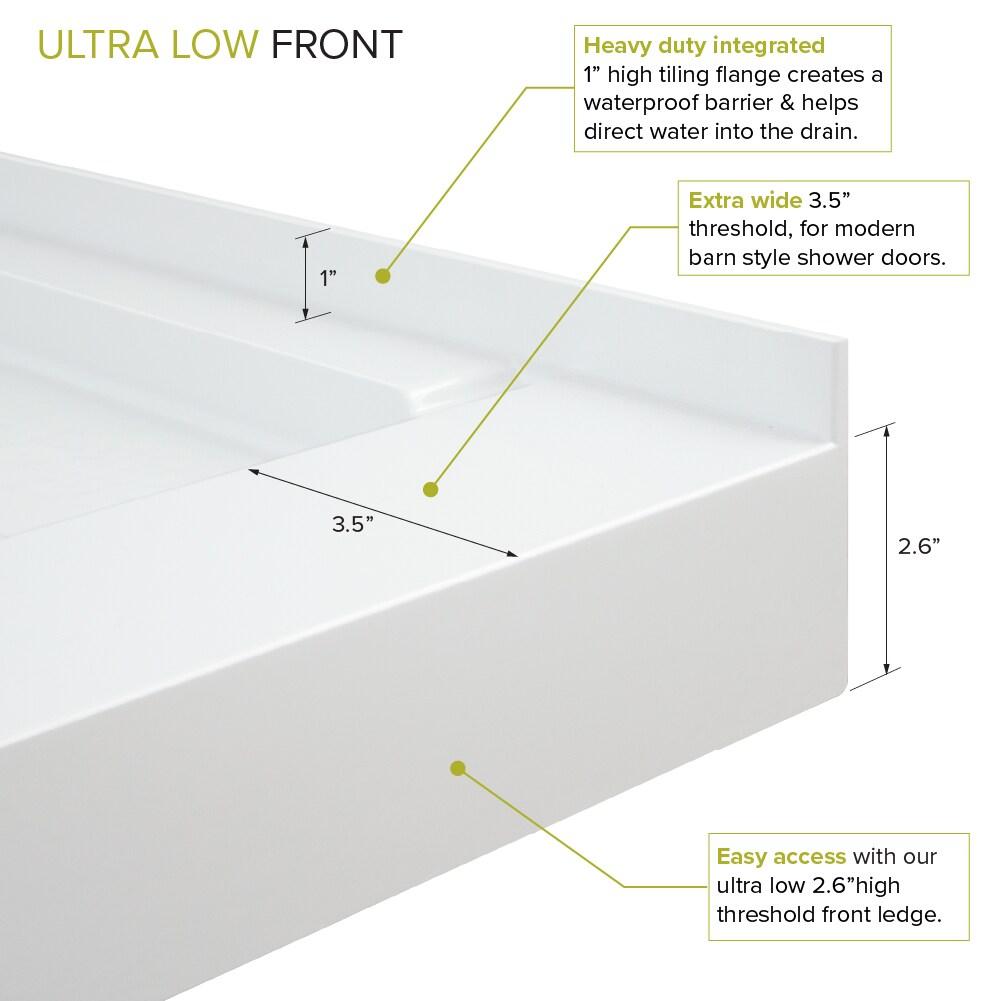 Transolid FLU6032L-31 60'' W 32'' D Rectangular Single Shower Base