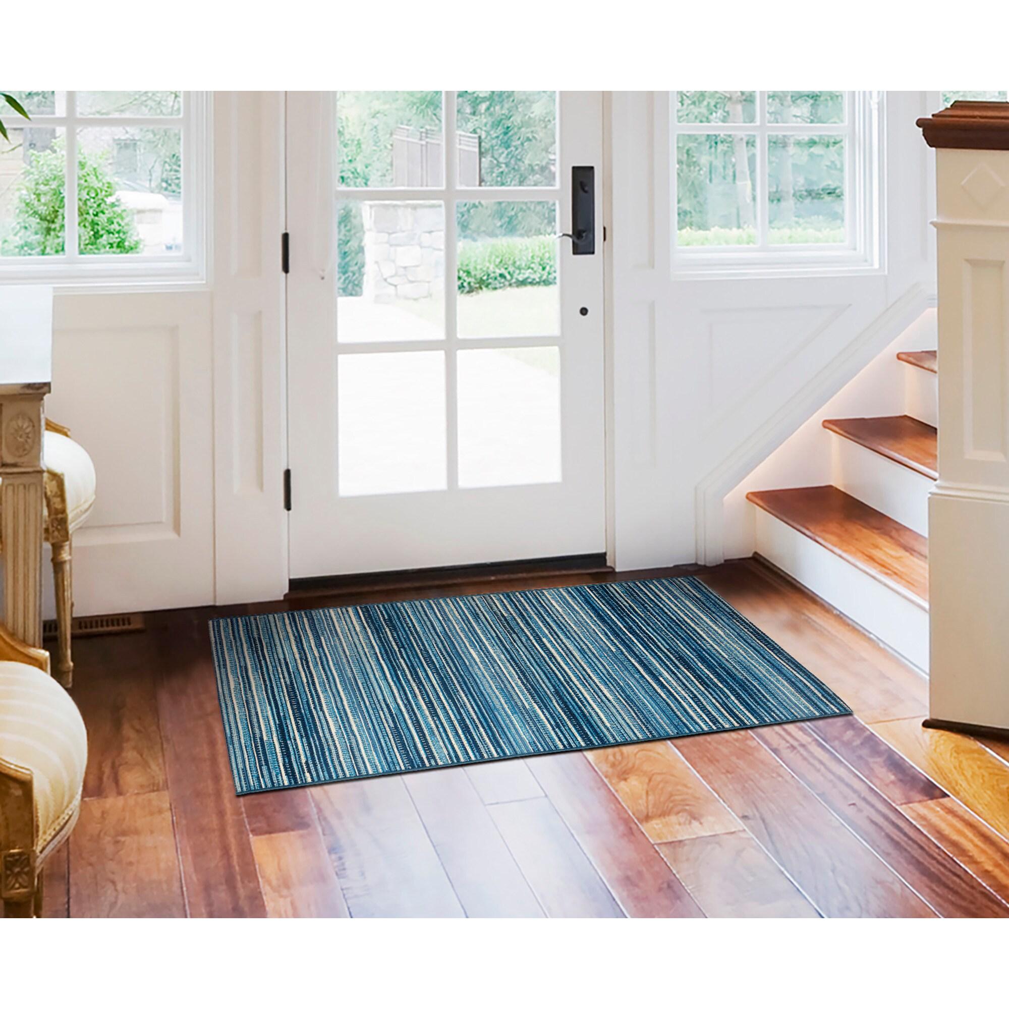 Liora Manne Marina Stripes Indoor/Outdoor Rug China Blue 2'7" x 4'3"
