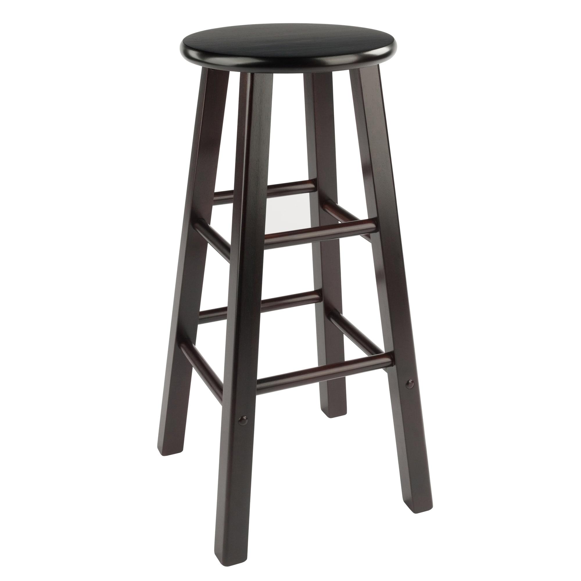 29" 2pc Element Barstools Espresso - Winsome: Solid Wood, High Stools, 220lbs Capacity