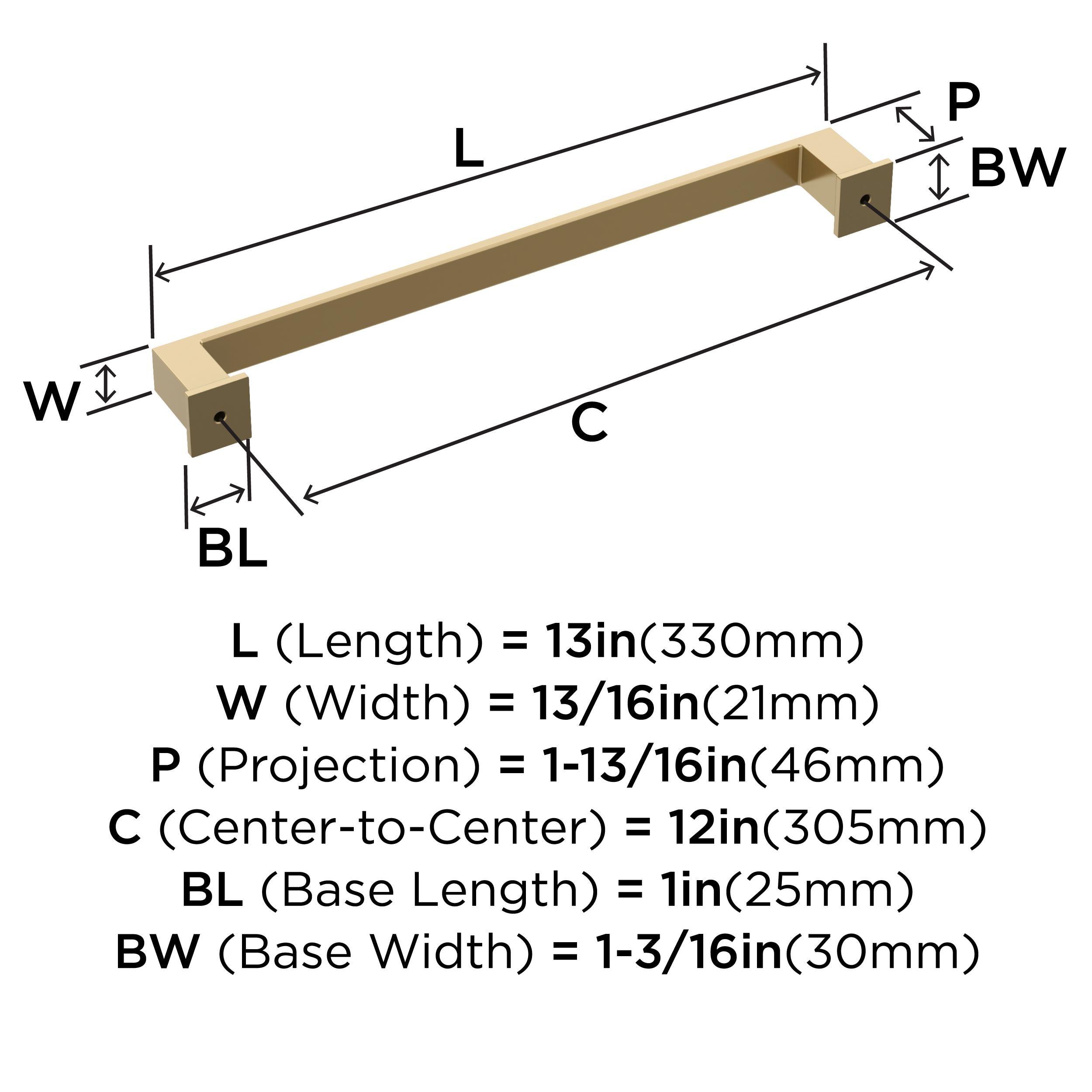 Amerock Appoint 12 inch (305mm) Center-to-Center Champagne Bronze Appliance Pull