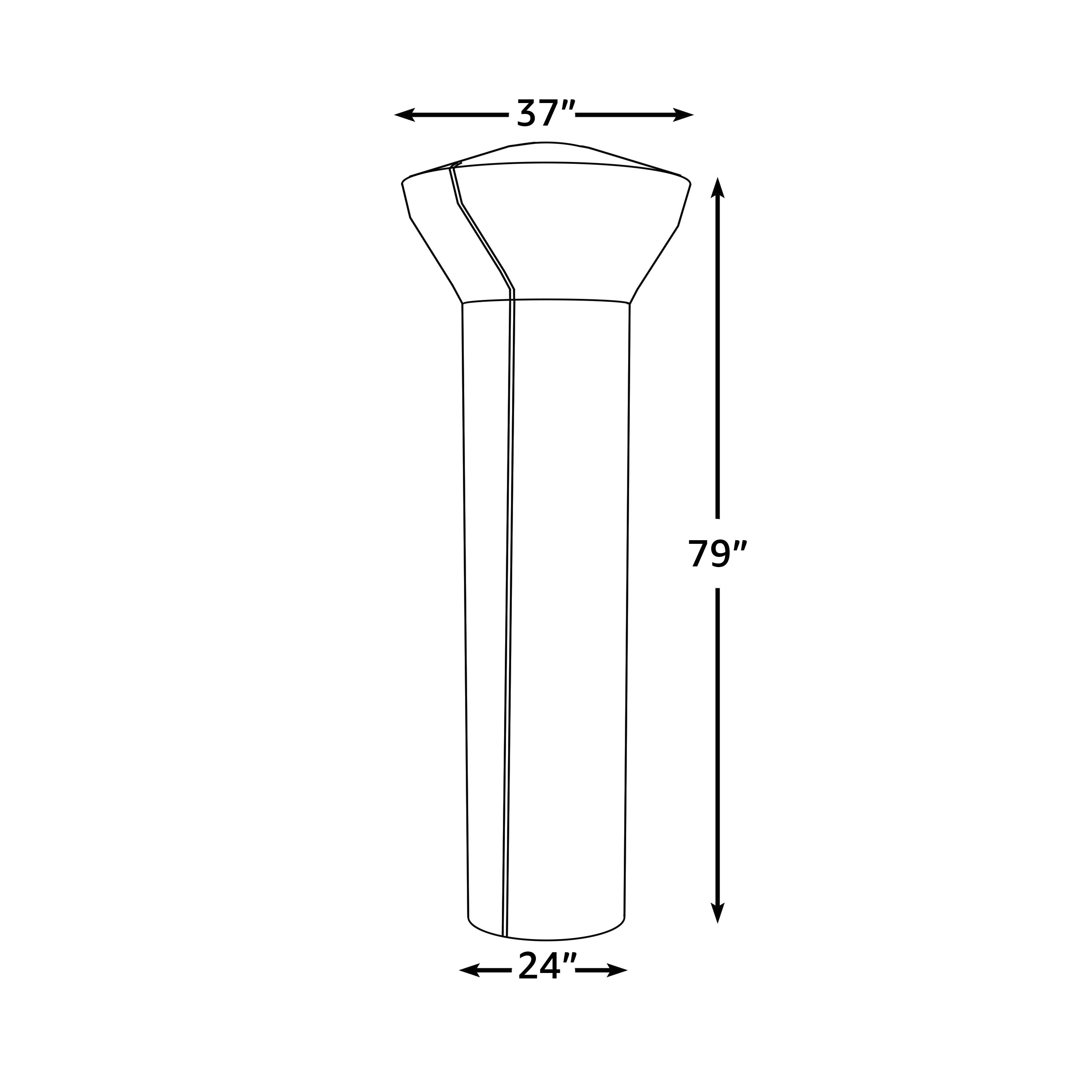 Balken Home Fire Sense Outdoor Full Length Patio Heater Vinyl Cover, Black