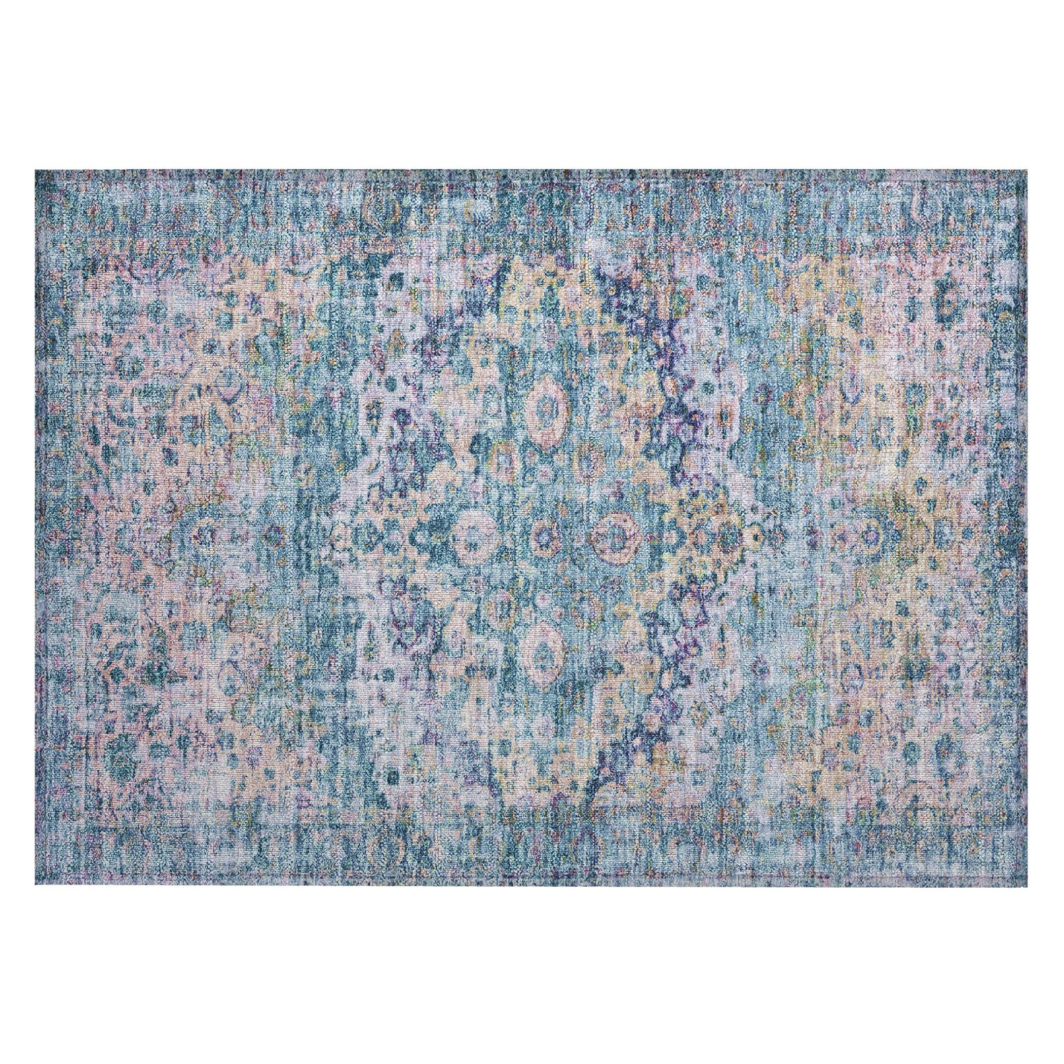 Machine Washable Indoor/Outdoor Chantille Denim Rug