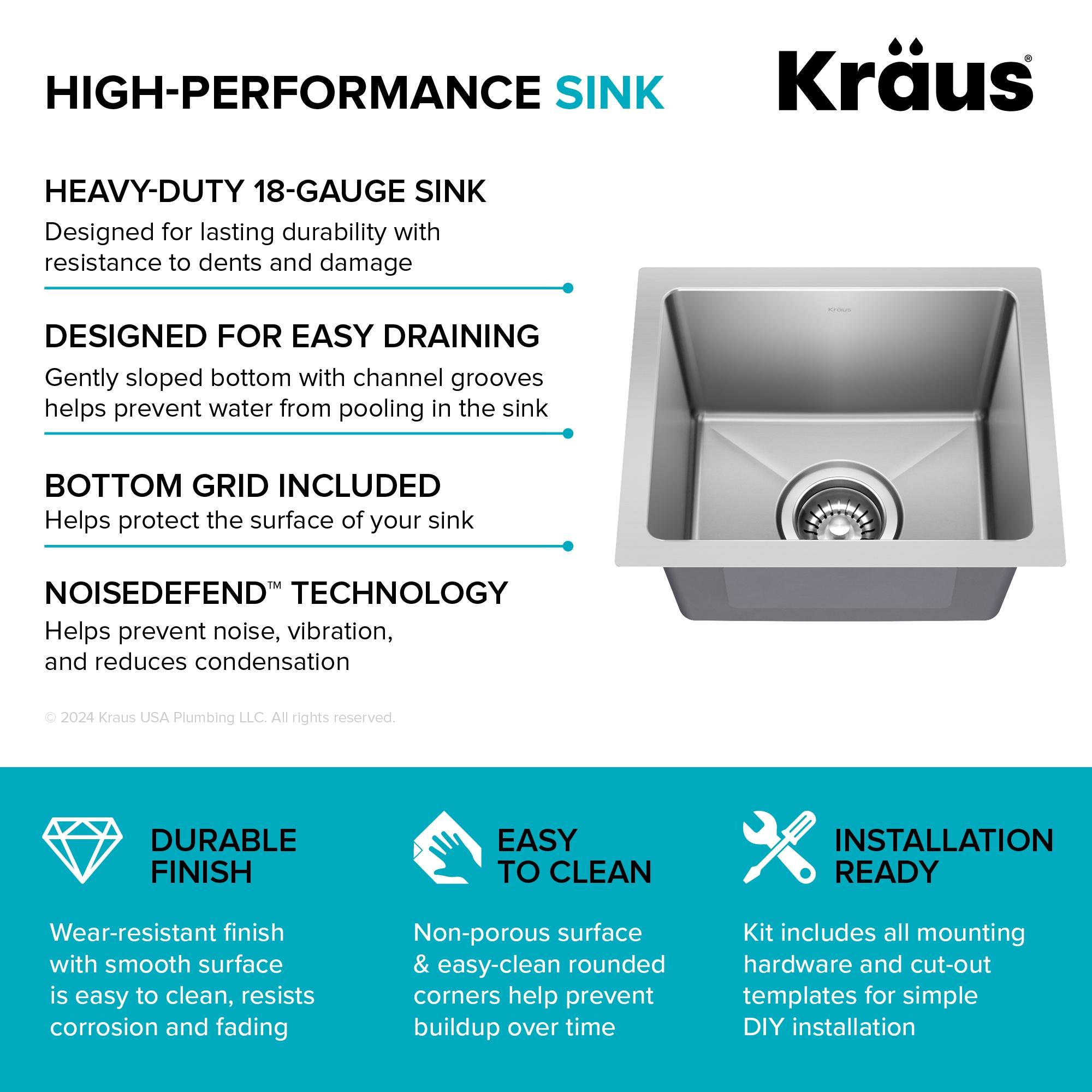 KRAUS Fairlane Undermount 18-Gauge Stainless Steel Kitchen Sink