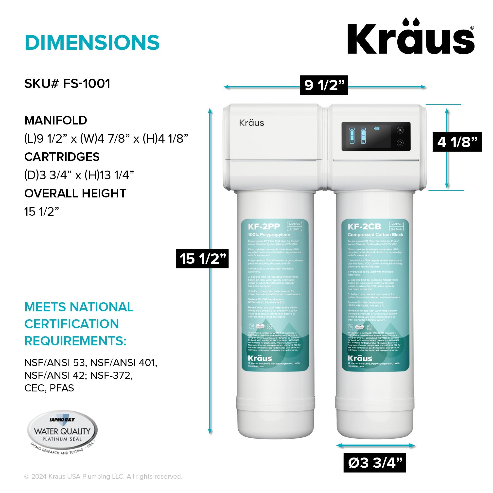 Purita White Dual-Stage Under Sink Water Filtration System