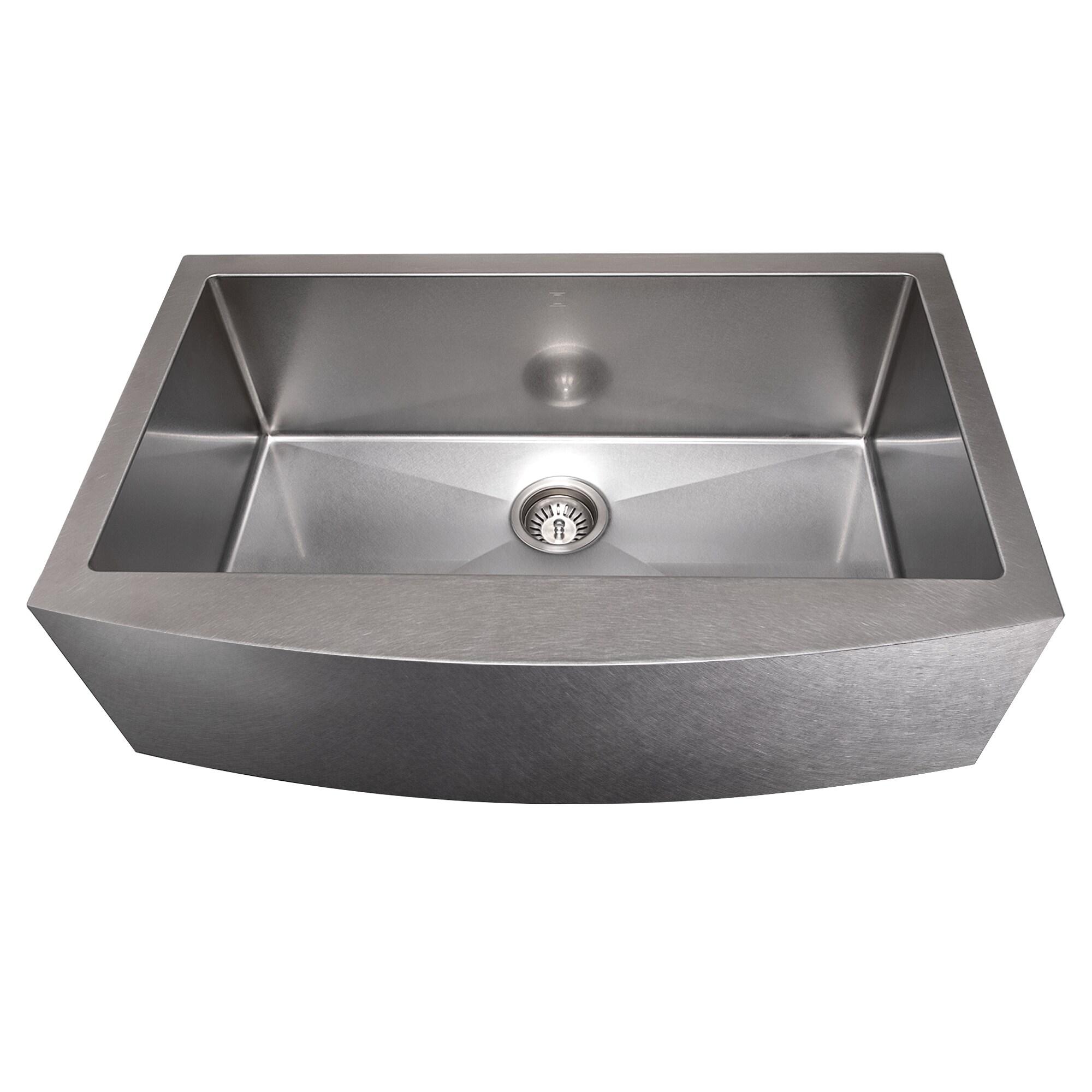 DuraSnow ZLINE 33" Vail Farmhouse Apron Mount Single Bowl Fingerprint Resistant Stainless Steel Kitchen Sink with Bottom Grid