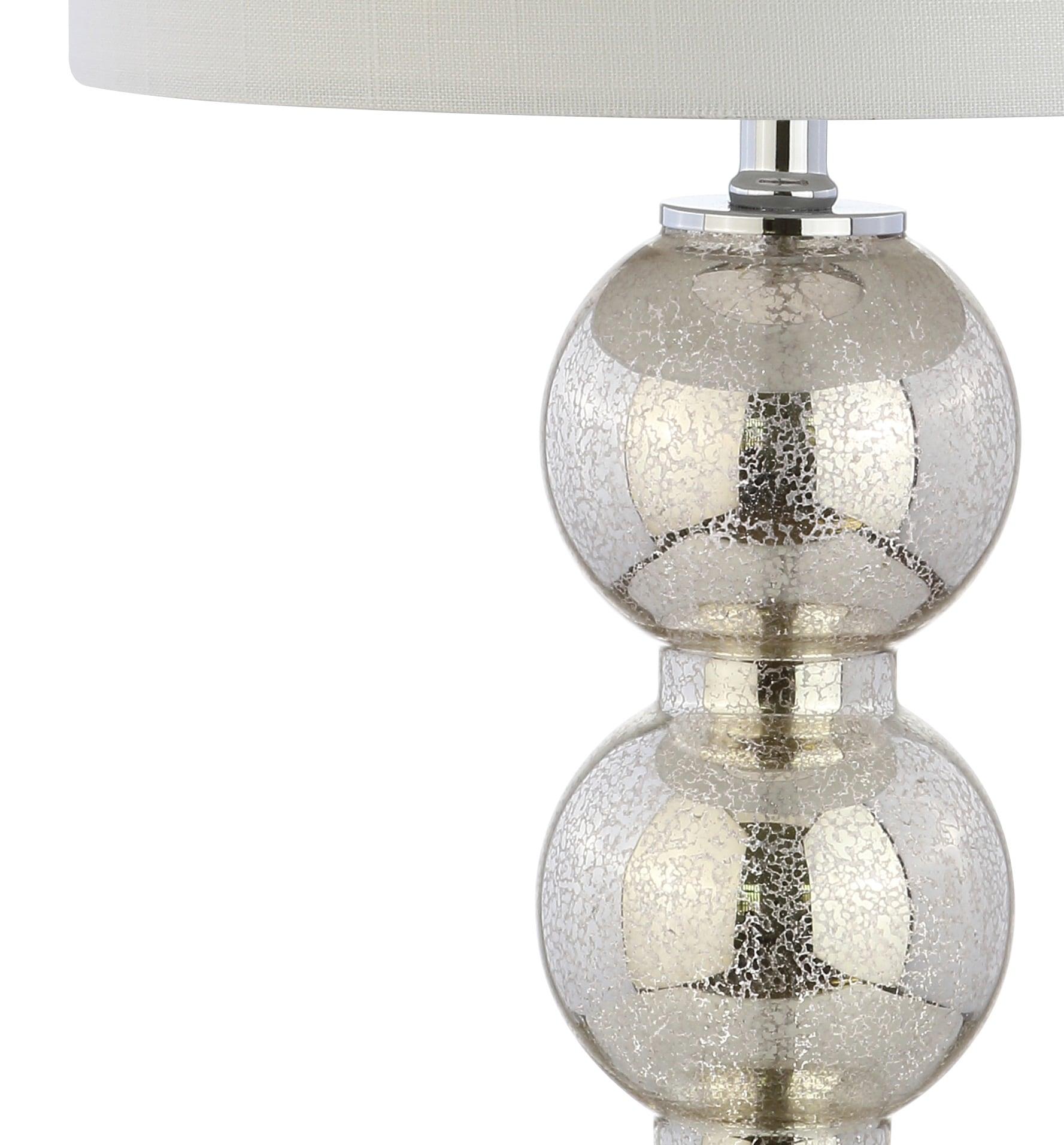 Rosdorf Park Led Table Lamps Set Of 2 - Contemporary Triple Glass Sphere Design, Mercury Silver/Chrome Finish