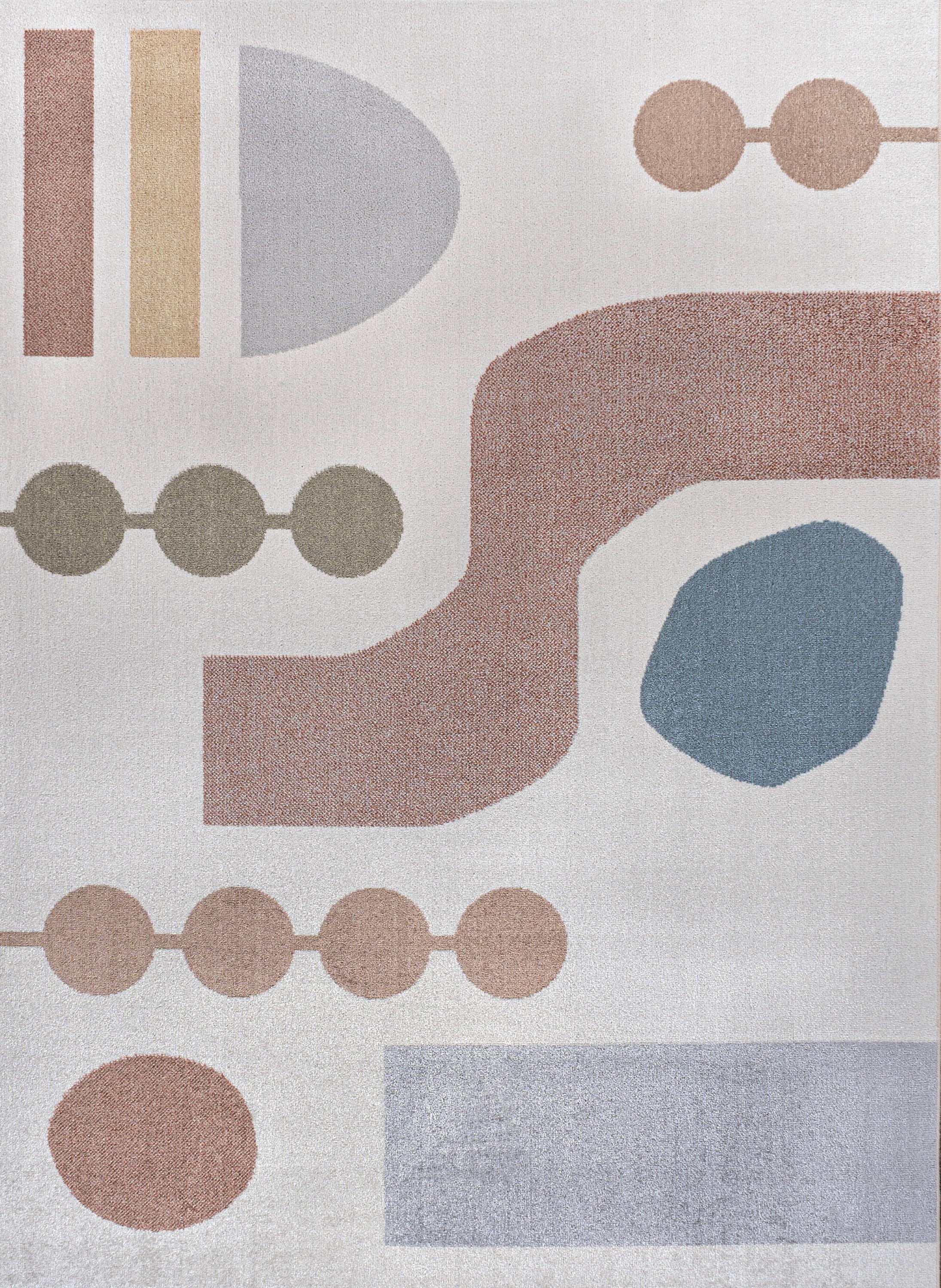 JONATHAN Y Riley Abstract Coastal Kids & Novelty Machine-Washable Cream/Multi 5 ft. x 8 ft. Area Rug