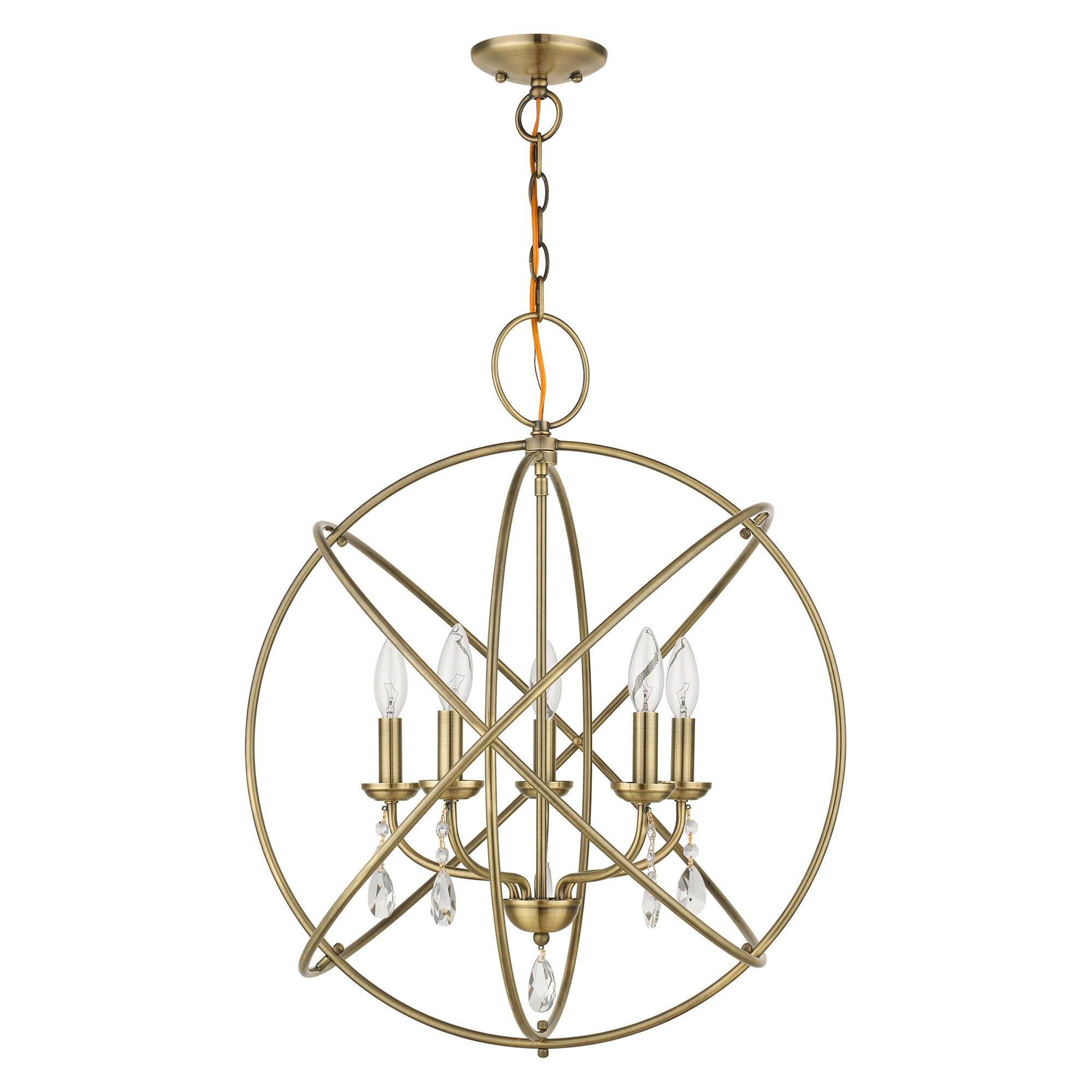 Livex Lighting Aria 5 - Light Chandelier in  Antique Brass
