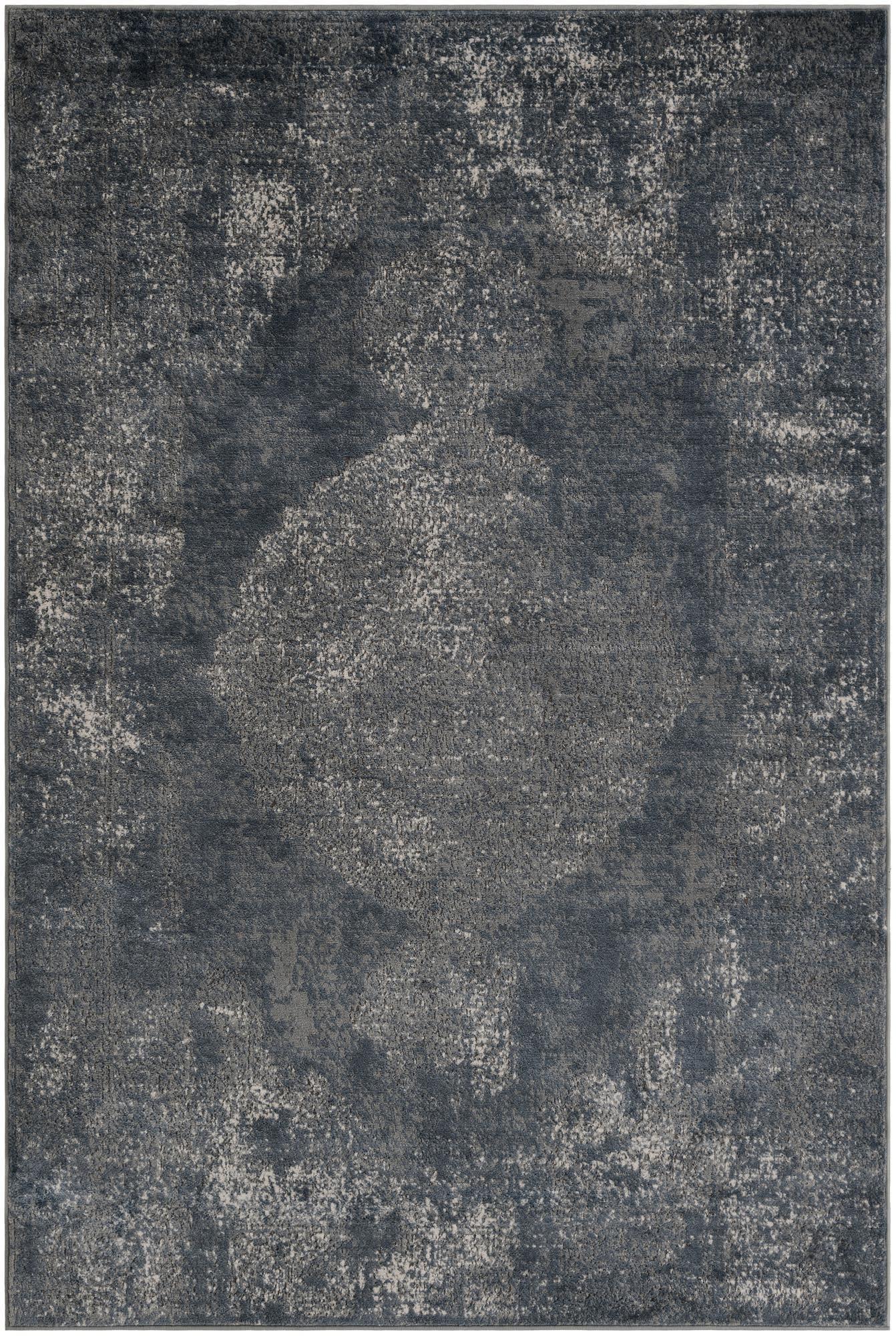 Unique Loom Portland Collection Area Rug - Woodburn (6' 1" x 9' Rectangle Blue/Ivory)