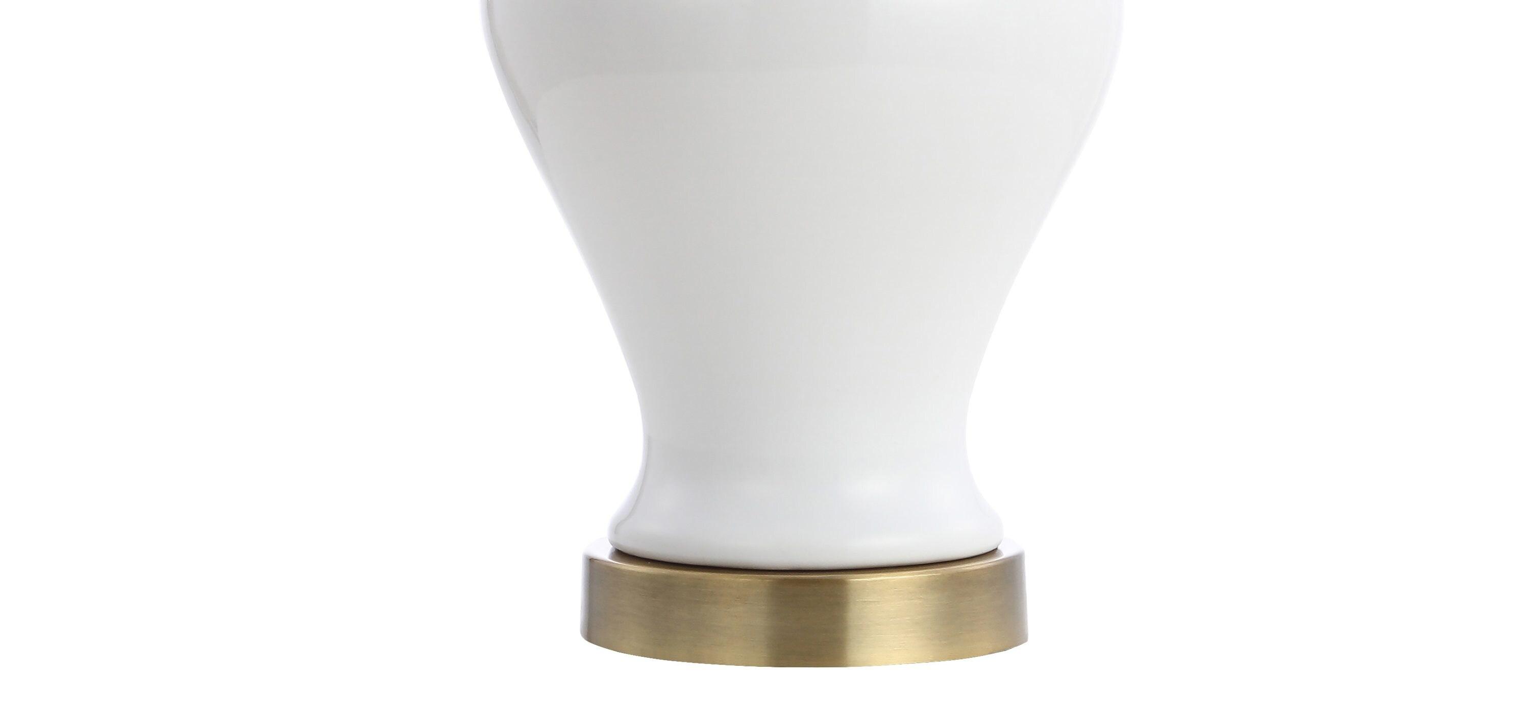 Qin 22 in. Ceramic/Iron Classic Cottage LED Table Lamp Set of 2, White