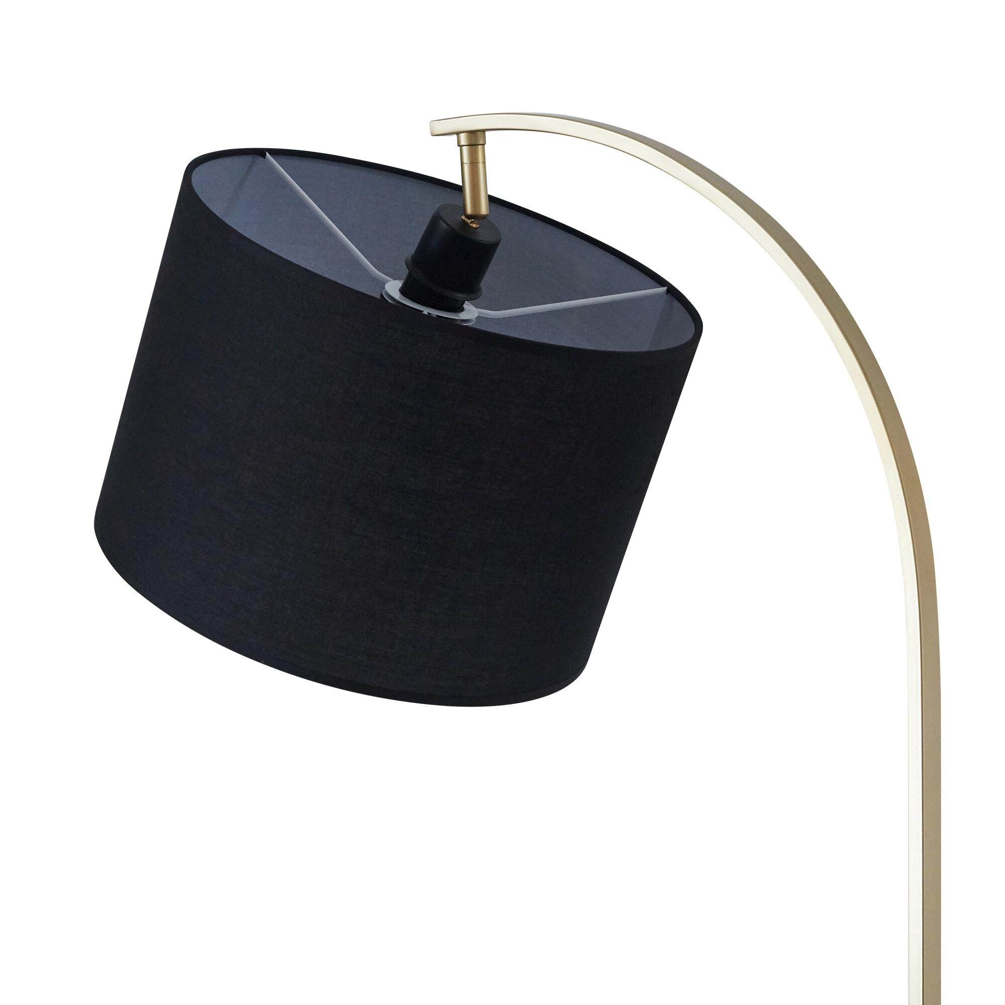 Teamson Home Floor Lamp USB Port & Wooden Table Black Modern Lighting VN-L00071B