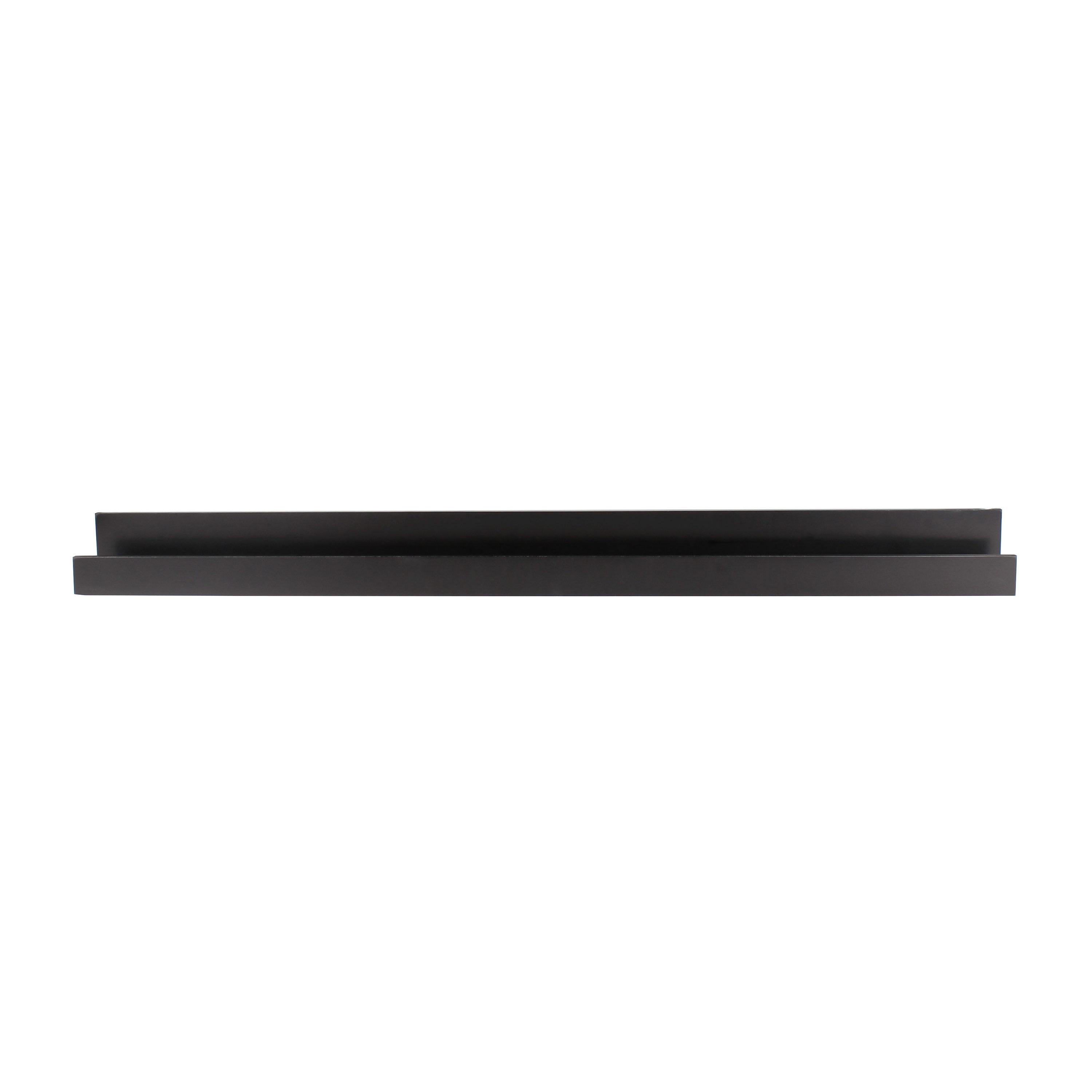 Wood Floating Wall Shelf Picture Frame Holder Ledge, Black