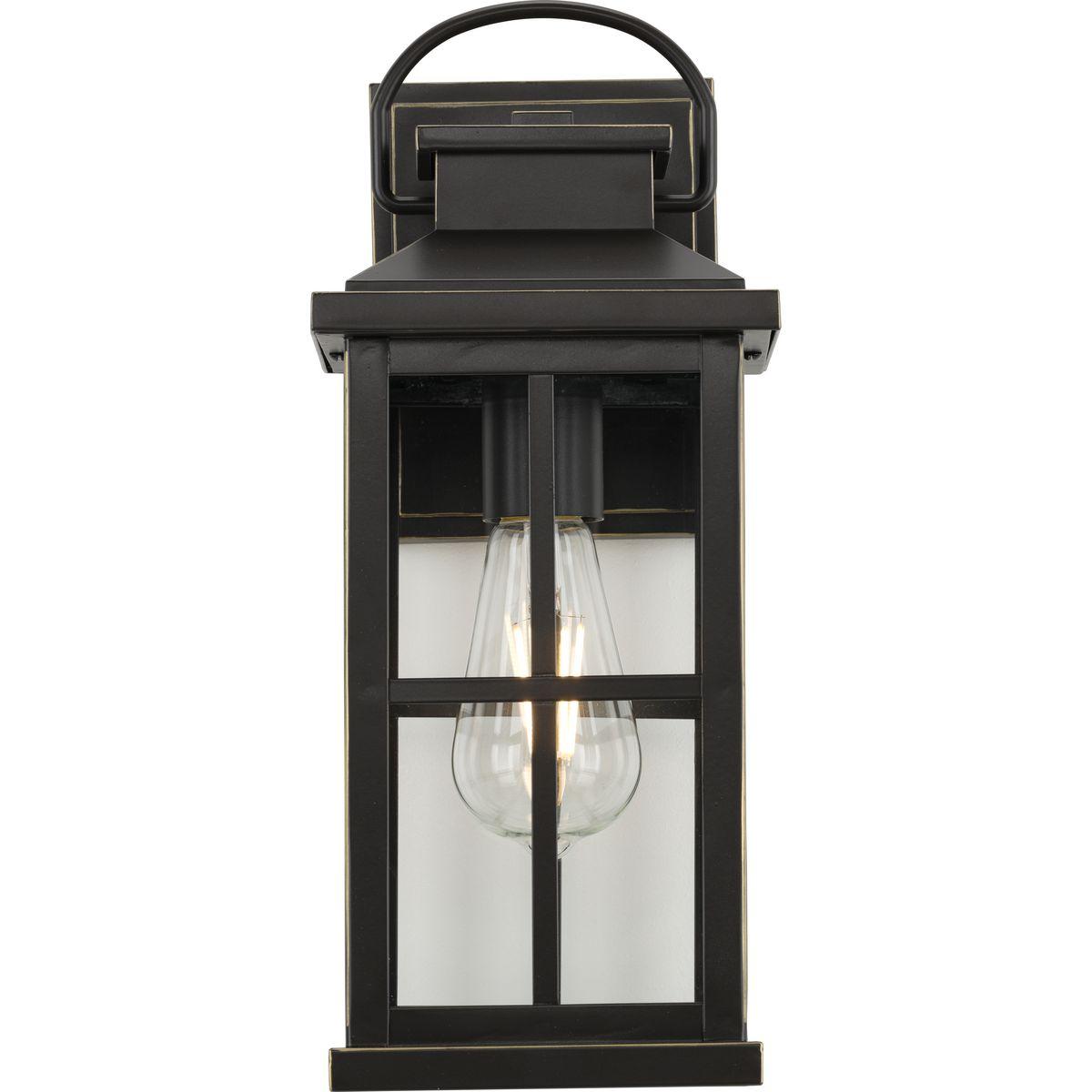 Progress Lighting Williamston 1-Light Antique Bronze Outdoor Wall Lantern with Clear Glass Shade