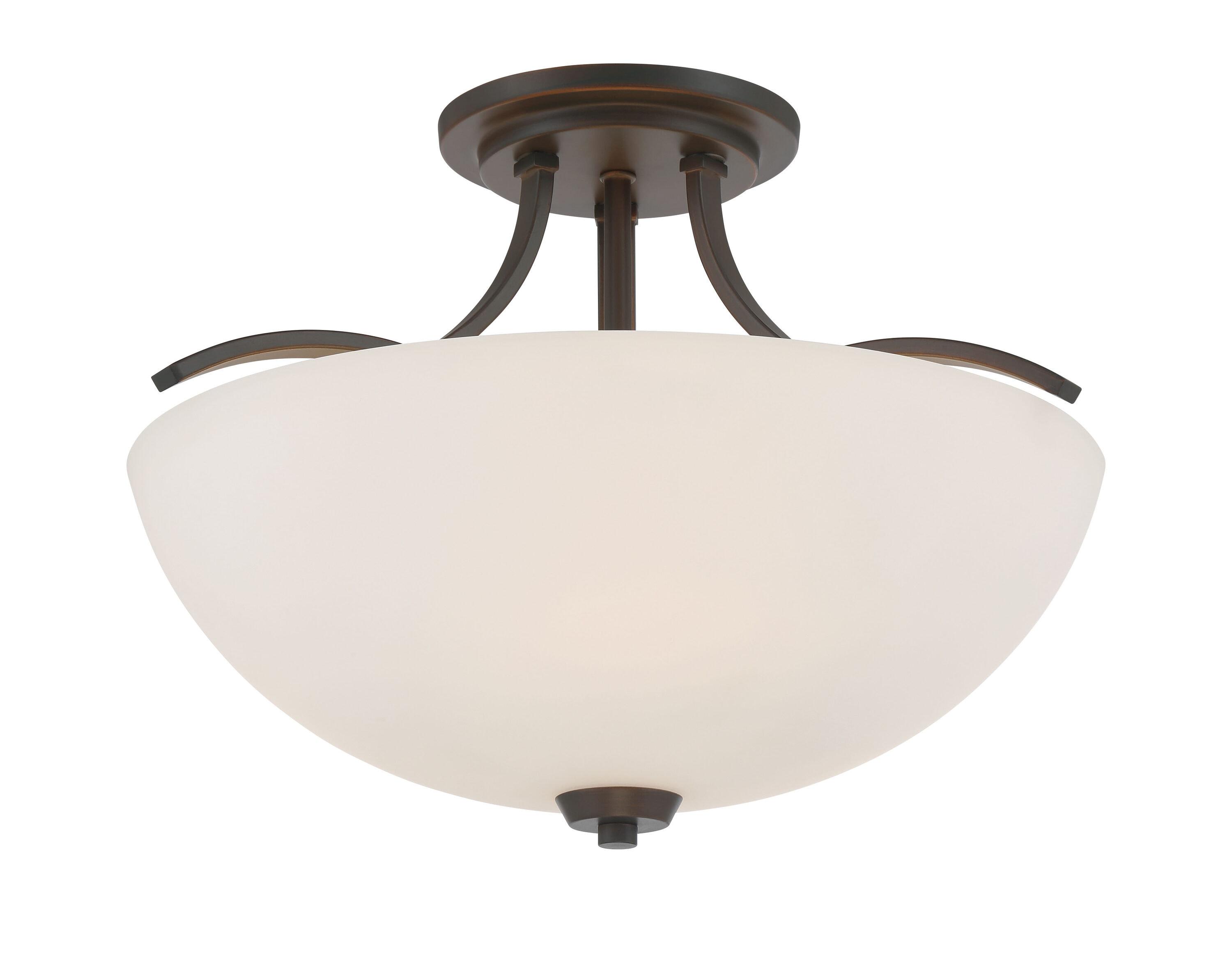 Minka Lavery - Overland Park - 3 Light Semi-Flush Mount in Transitional Style -