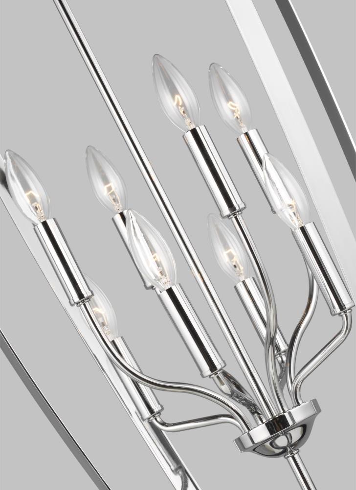Romee Chrome 8-Light Classic Indoor Pendant with Clear Silver Wire