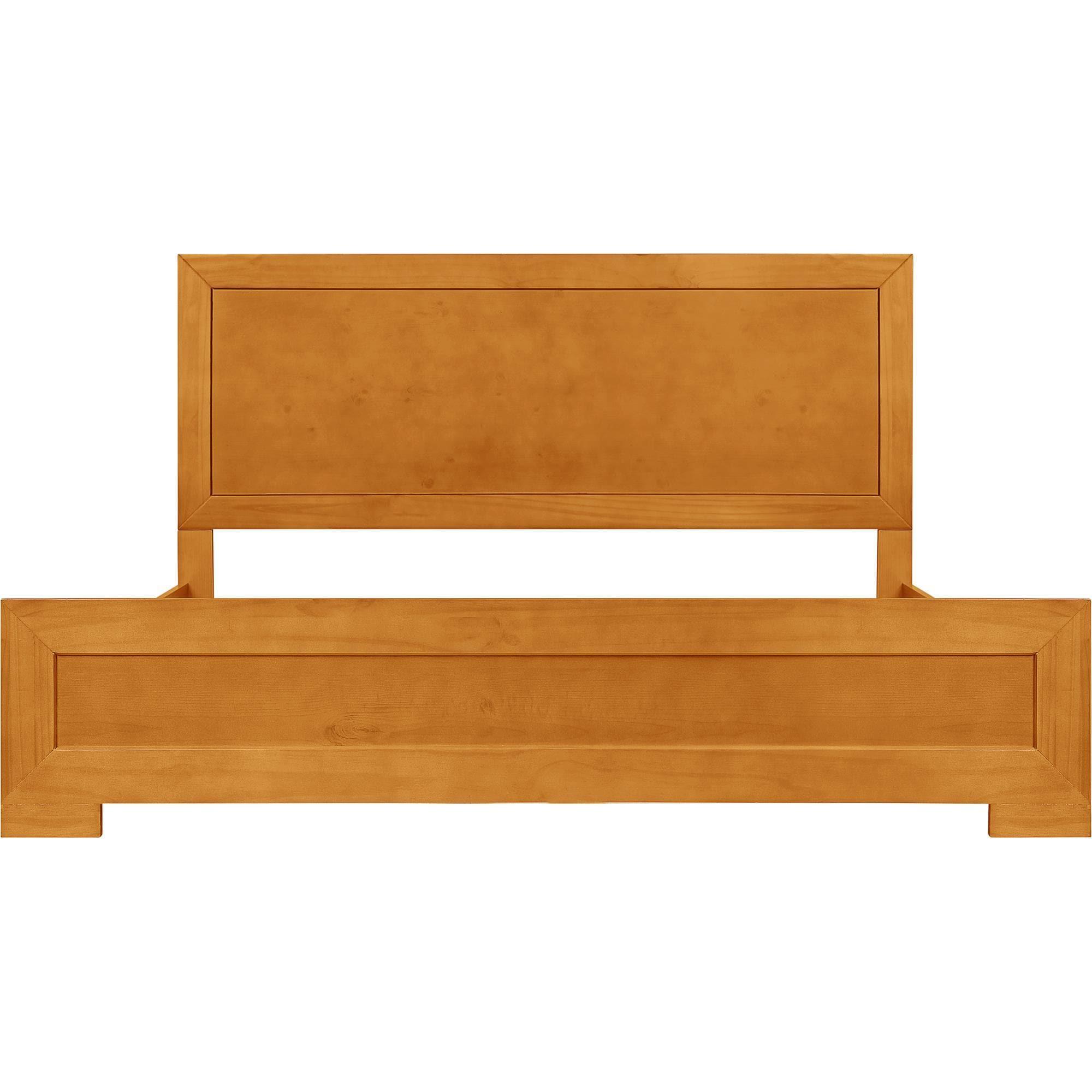 Camden Isle Oxford Platform Bed | Paneled Headboard | Low Profile | King, Oak