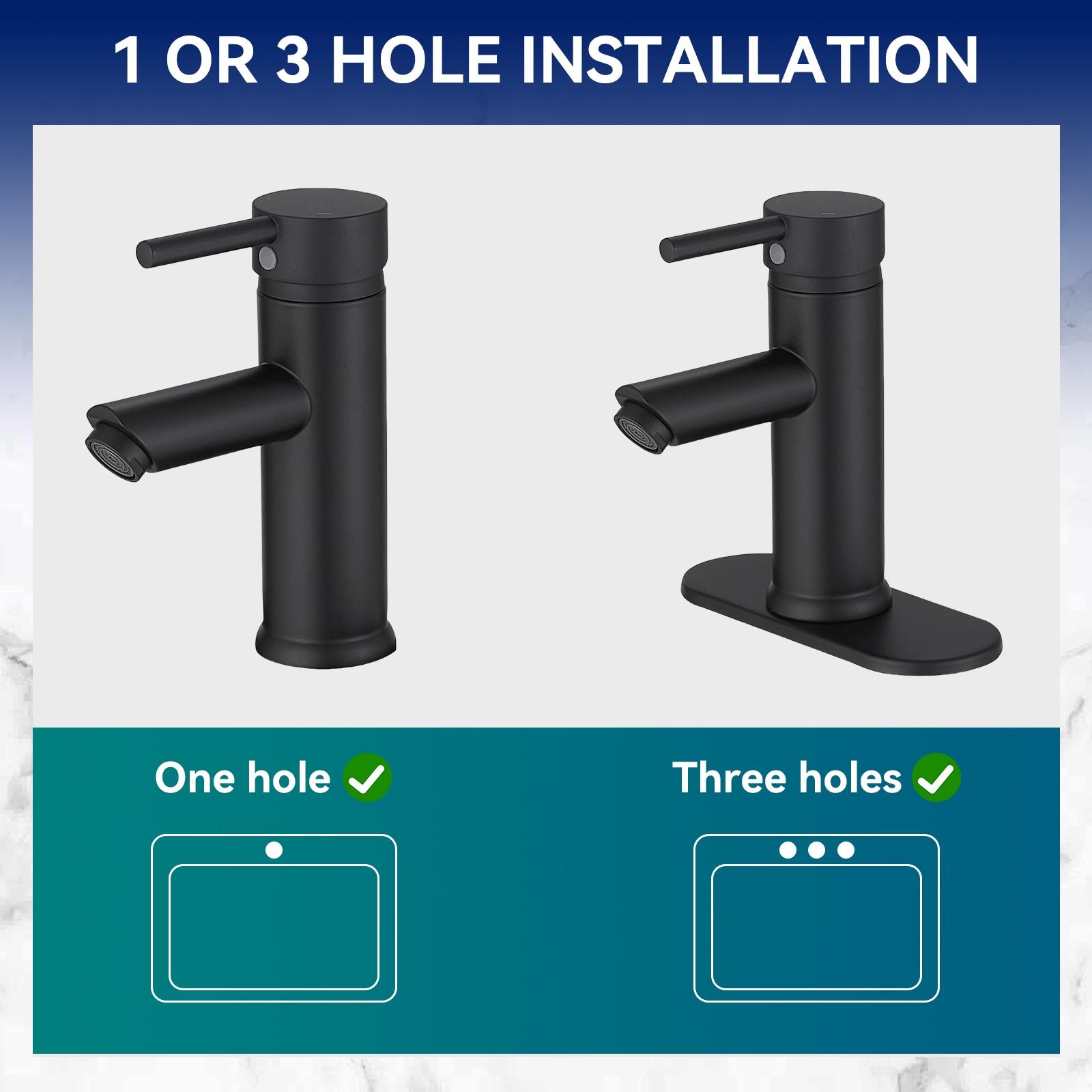 Single-Hole Single-handle Bathroom Faucet with Drain Assembly