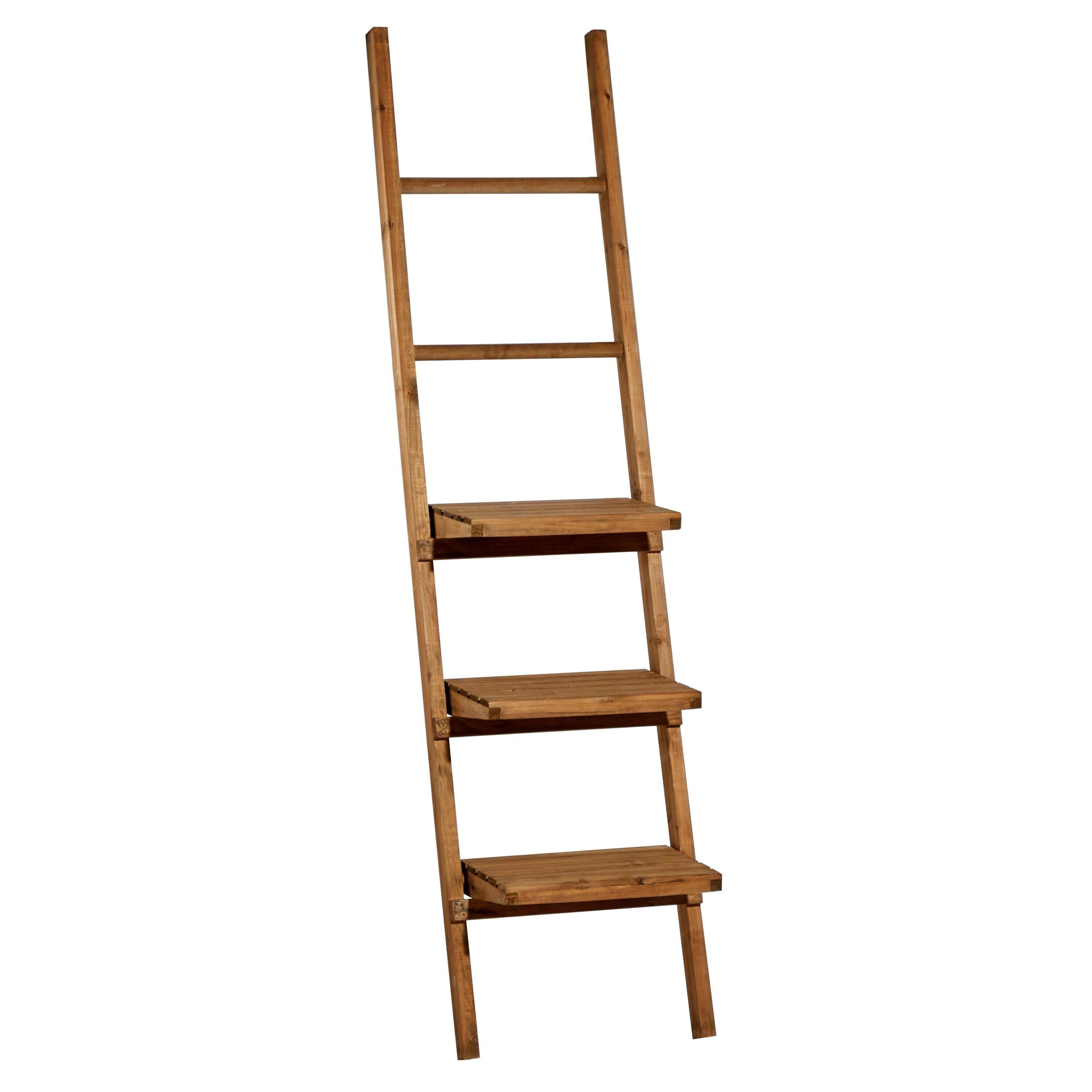 DecMode 18" x 11" 5-Tier Brown Wall Shelf