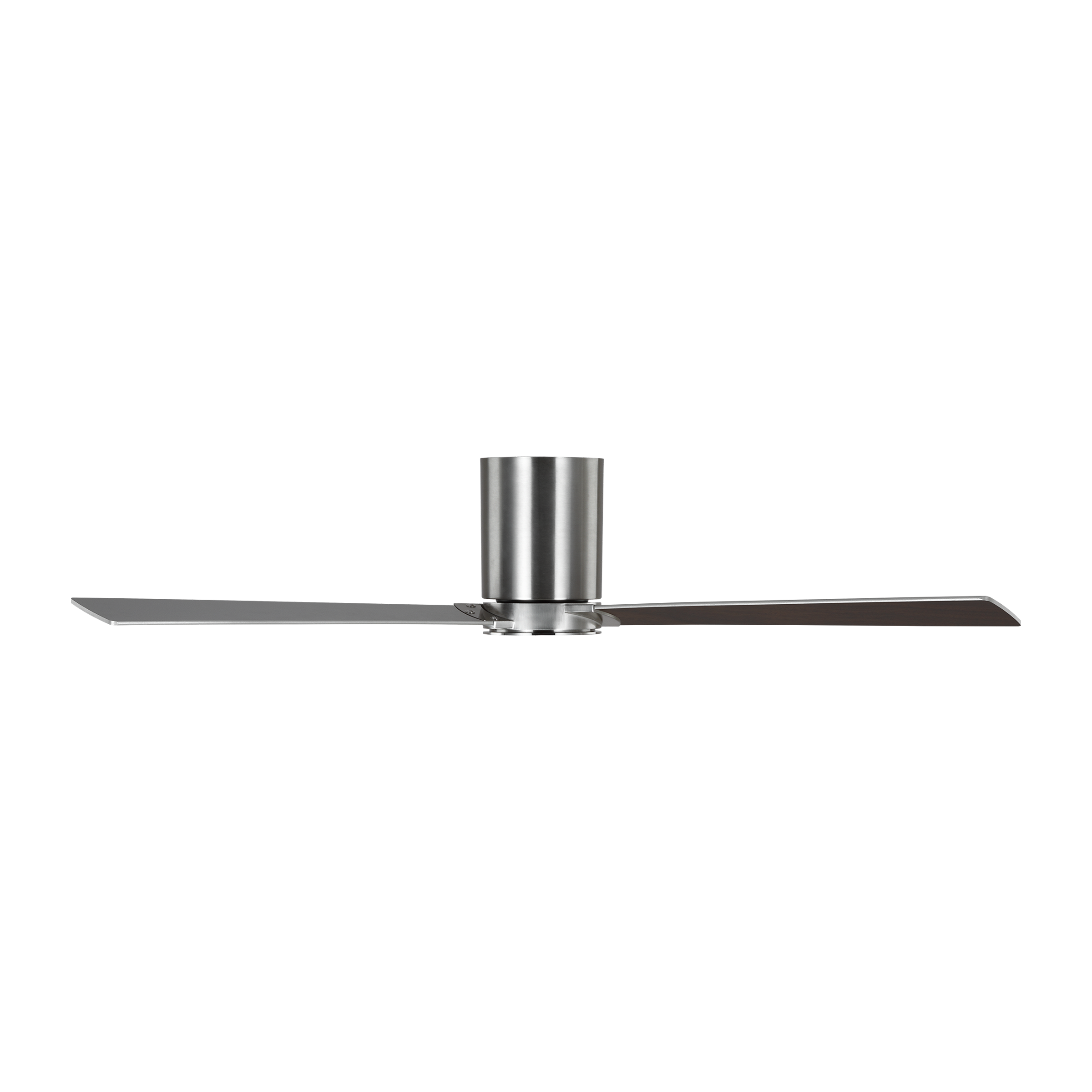 Brushed Steel 52" Ceiling Fan with Reversible Walnut Blades