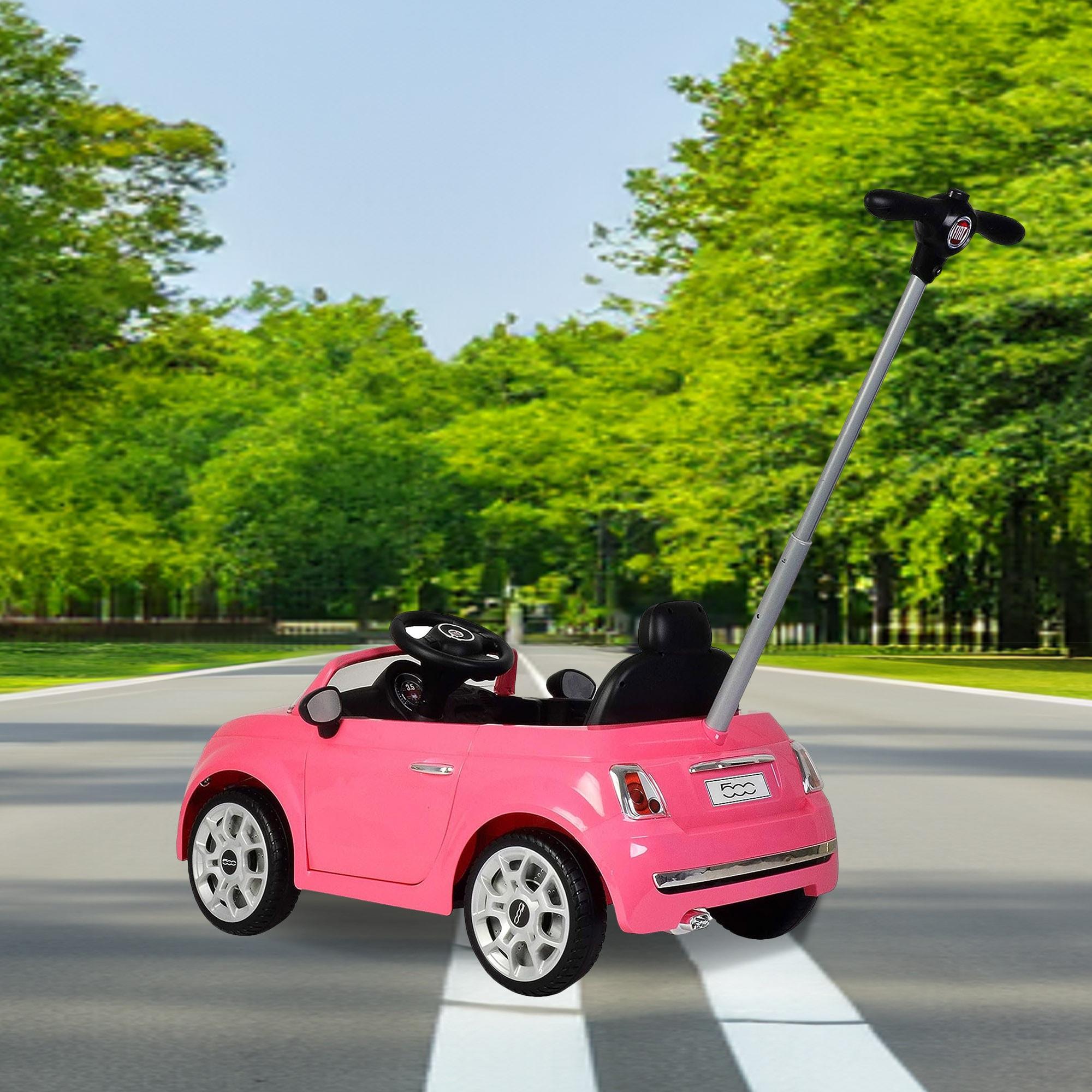 Best Ride On Cars 2-in-1 Fiat 500 Baby Toddler Toy Push Vehicle Car Stroller with 40 Pound Capacity for Children Ages 1 to 3 Years, Pink