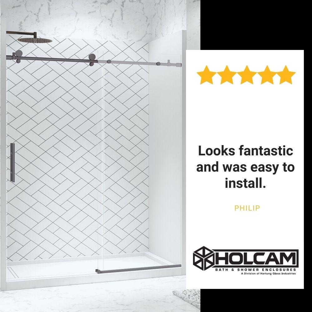 Holcam ECSE180.BNK.CLR.6074.HS Eclipse 56" W x 74" H Single Sliding Frameless Shower Door