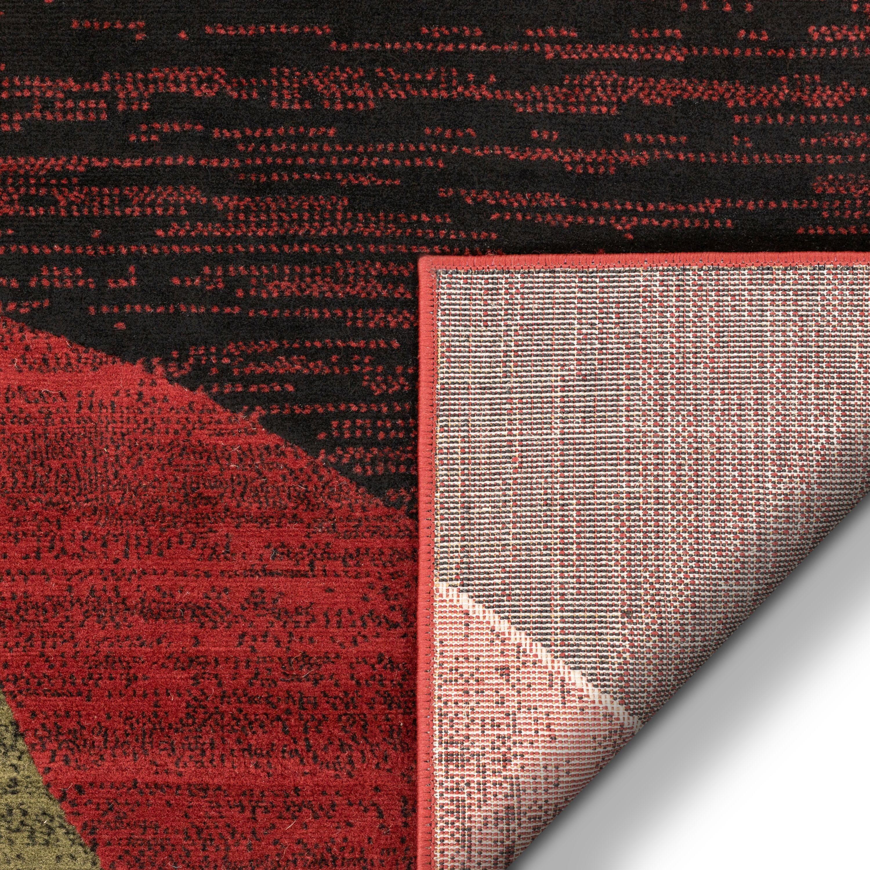 Well Woven 5 x 7 (ft) Loomed Polypropylene Red Rectangular Indoor Geometric Mid-Century Modern Area rug